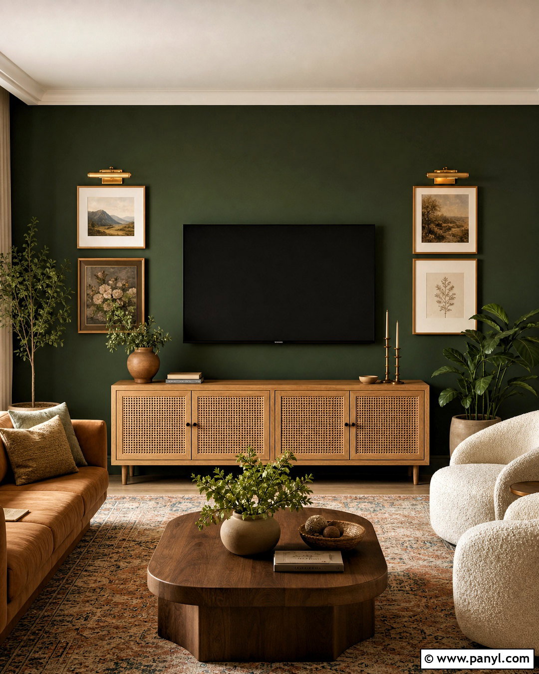 Dark Green TV Wall - 20 tv wall decor ideas