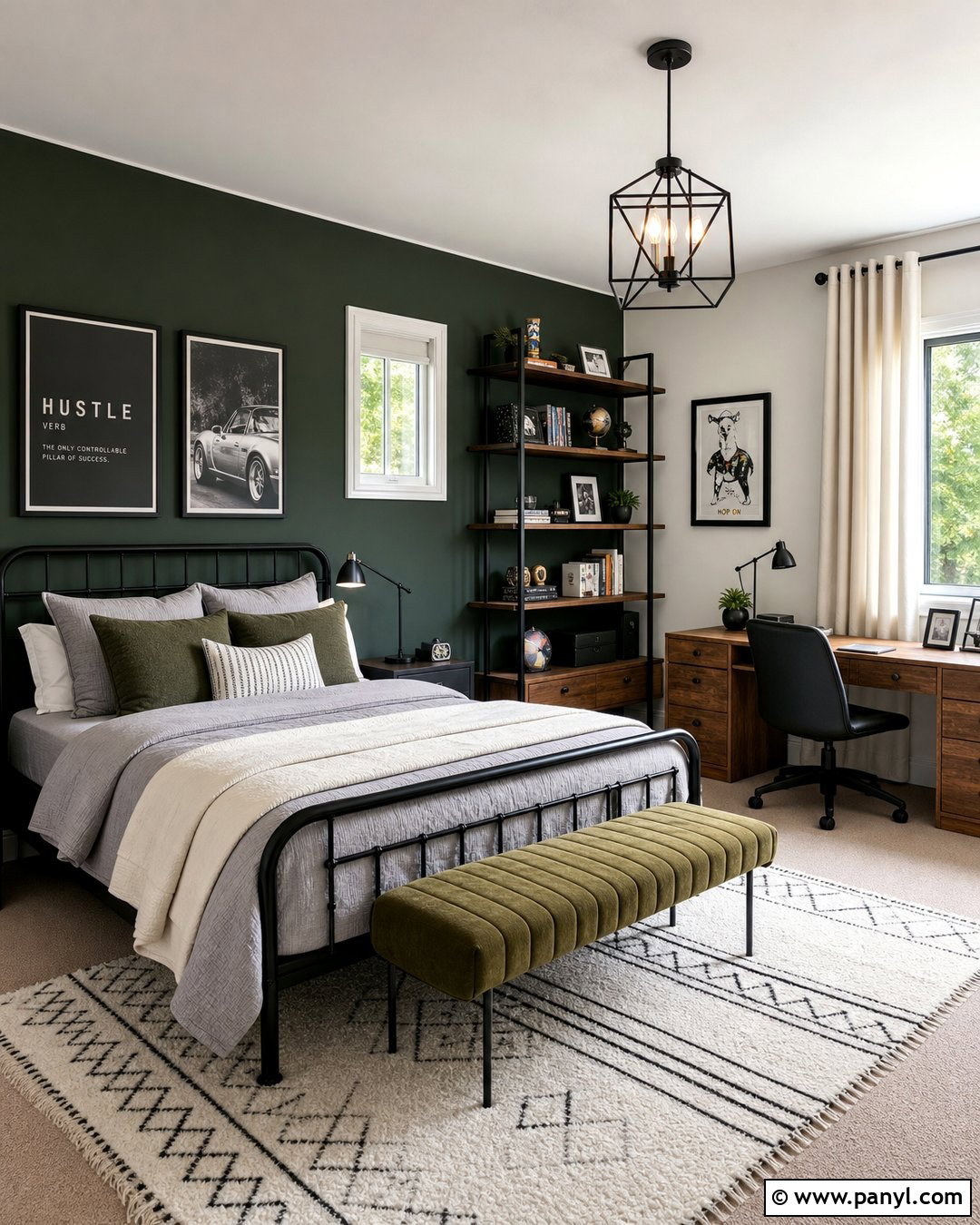 Dark Green Teen Bedroom Accent Wall - 45 dark green accent wall ideas