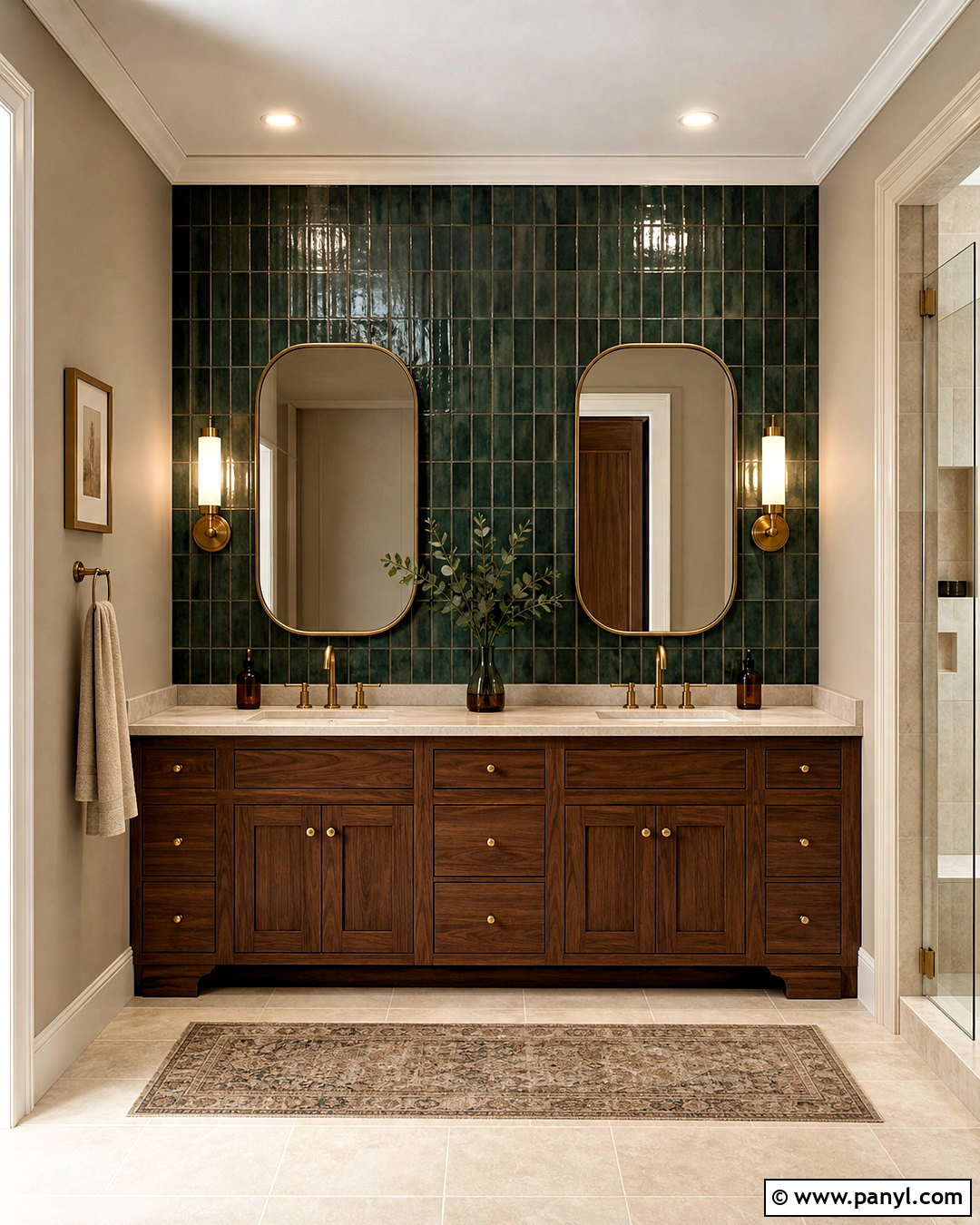 Dark Green Tile Bathroom Wall - 20 bathroom statement wall ideas