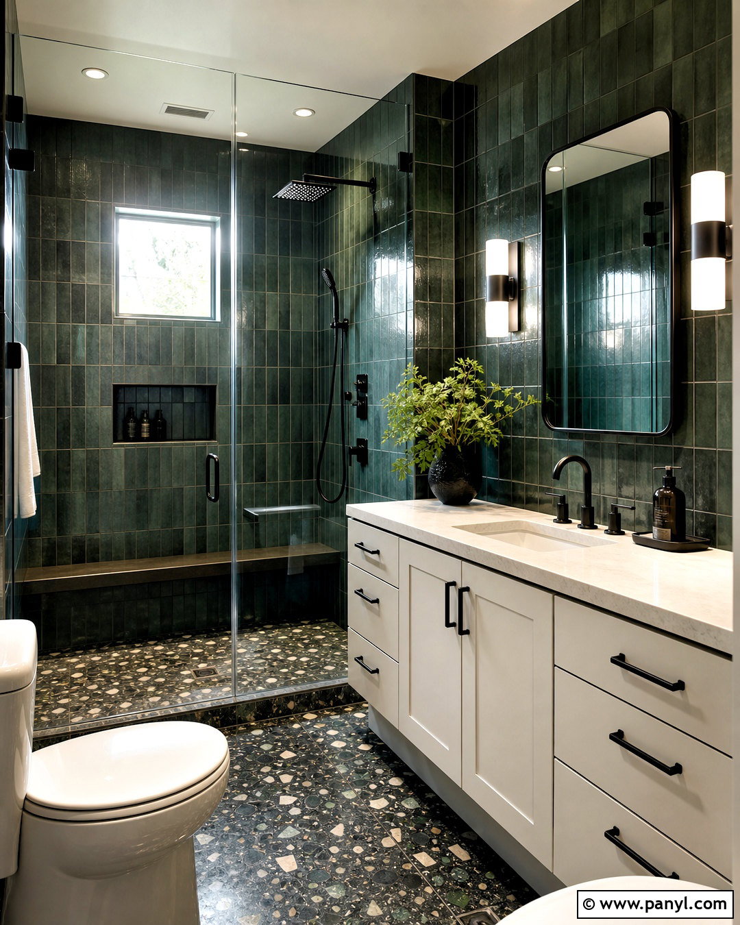 Dark Green Tile Bathroom - 20 dark color bathroom ideas