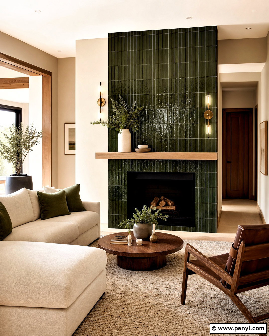 Dark Green Tile Fireplace - 20 dark green fireplace ideas