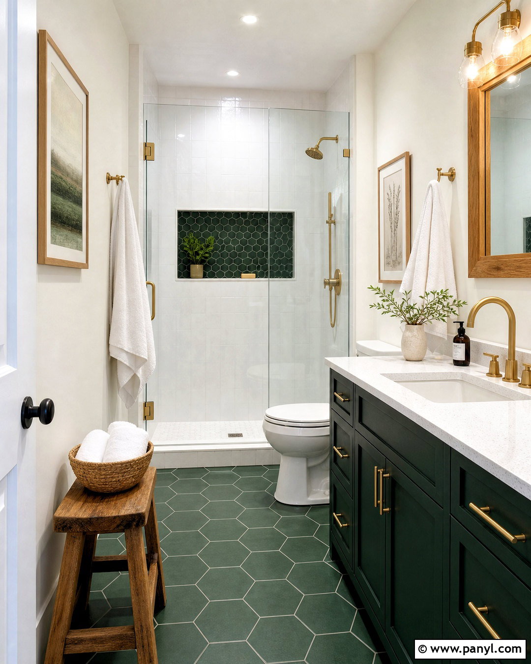 Dark Green Tile Floor Bathroom - 20 small dark green bathroom ideas