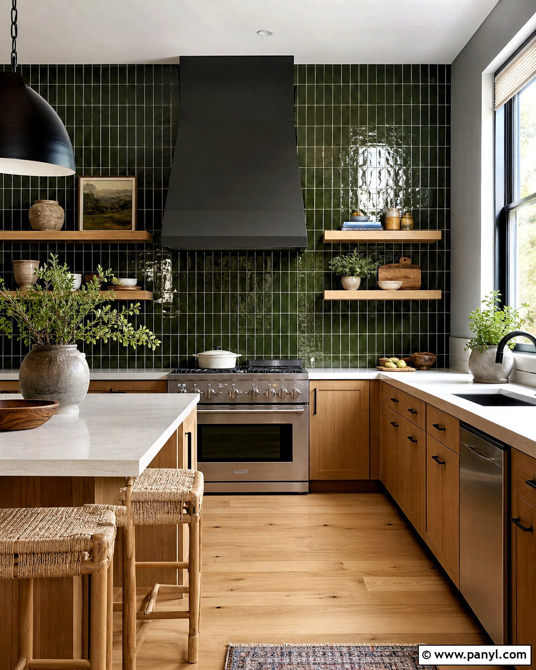 Dark Green Tiled Kitchen Walls - 20 dark green kitchen walls