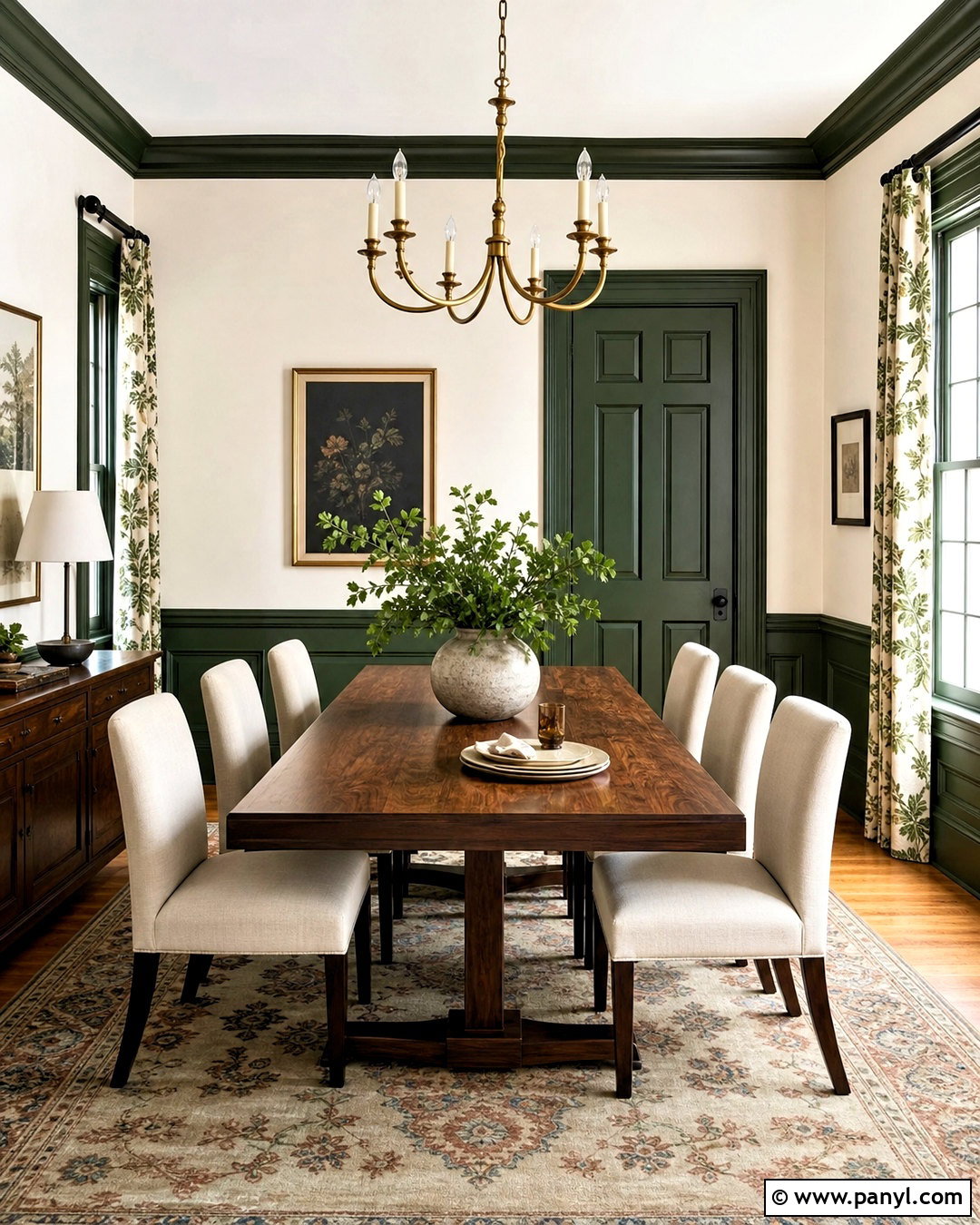 Dark Green Trim Dining Room - 20 dark baseboards and trim ideas