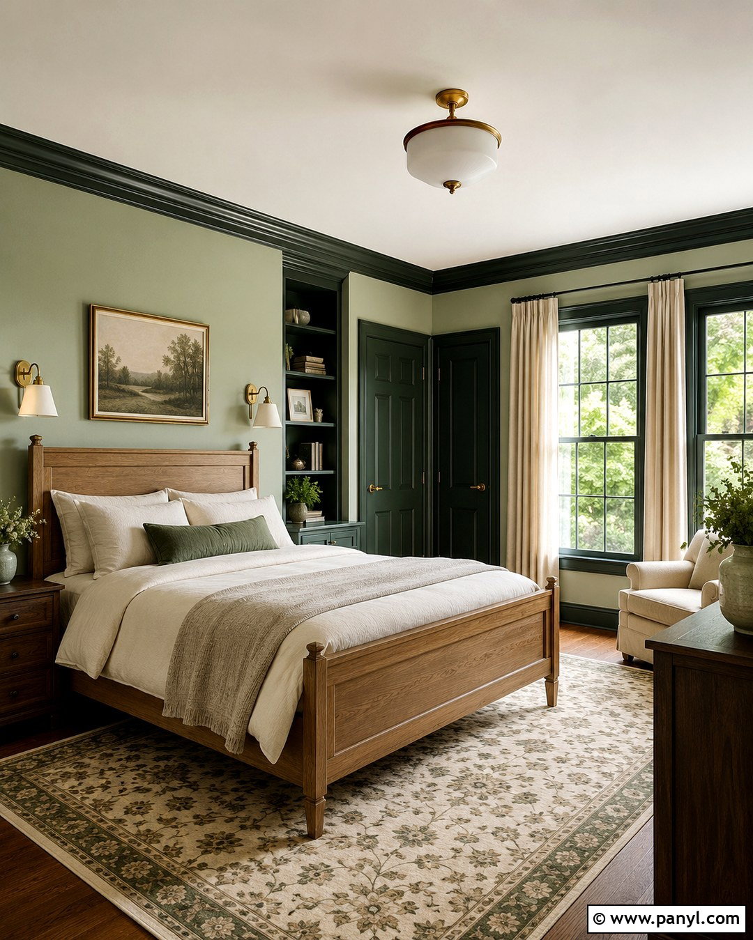 Dark Green Trim With Green Walls - 20 Trim Colors For Green Walls