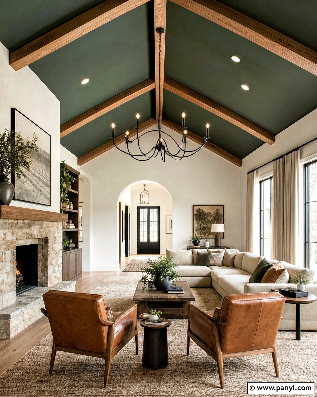 Dark Green Vaulted Ceiling - 20 dark green ceiling ideas