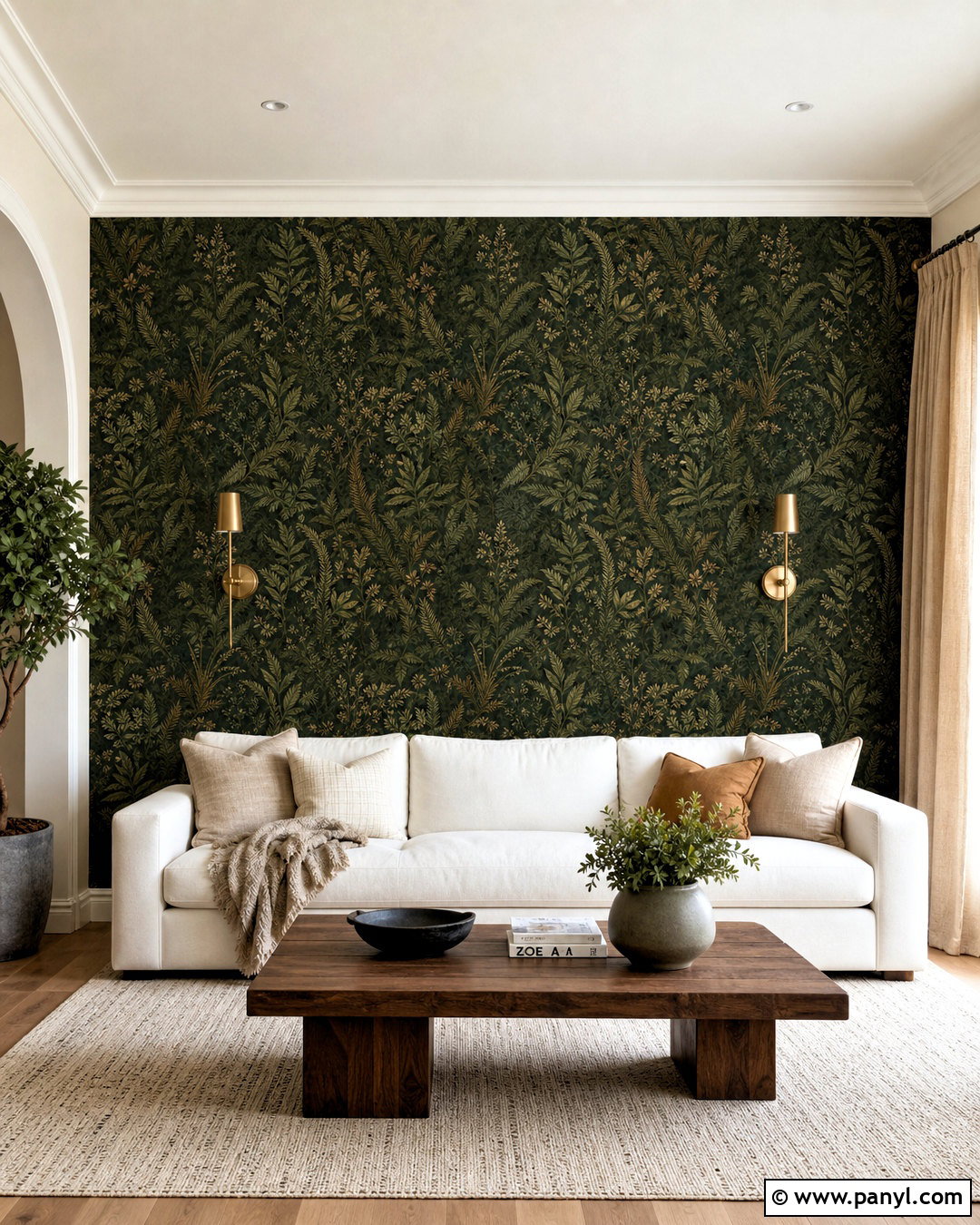 Dark Green Wallpaper Accent Wall - 20 dark green accent wall living room ideas