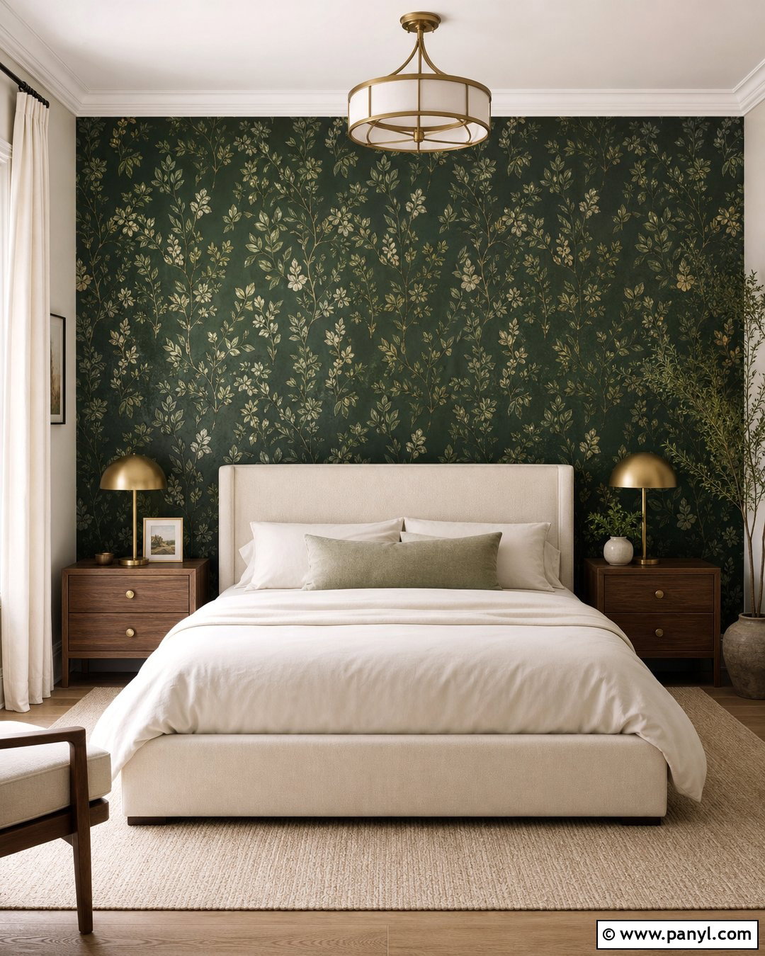 Dark Green Wallpaper Accent Wall - 45 dark green accent wall ideas
