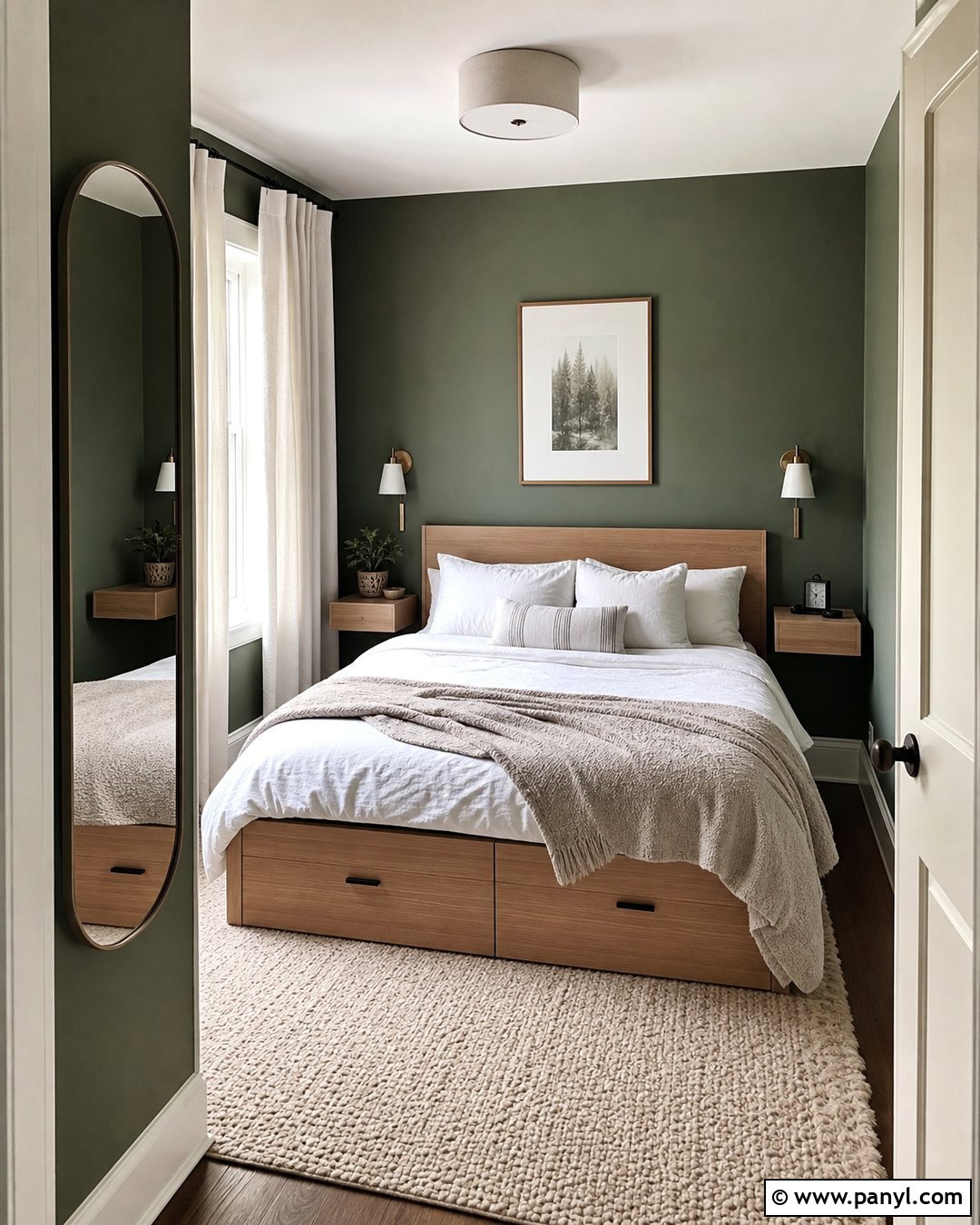Dark Green Walls In A Small Bedroom - 35 Dark Green Painted Walls