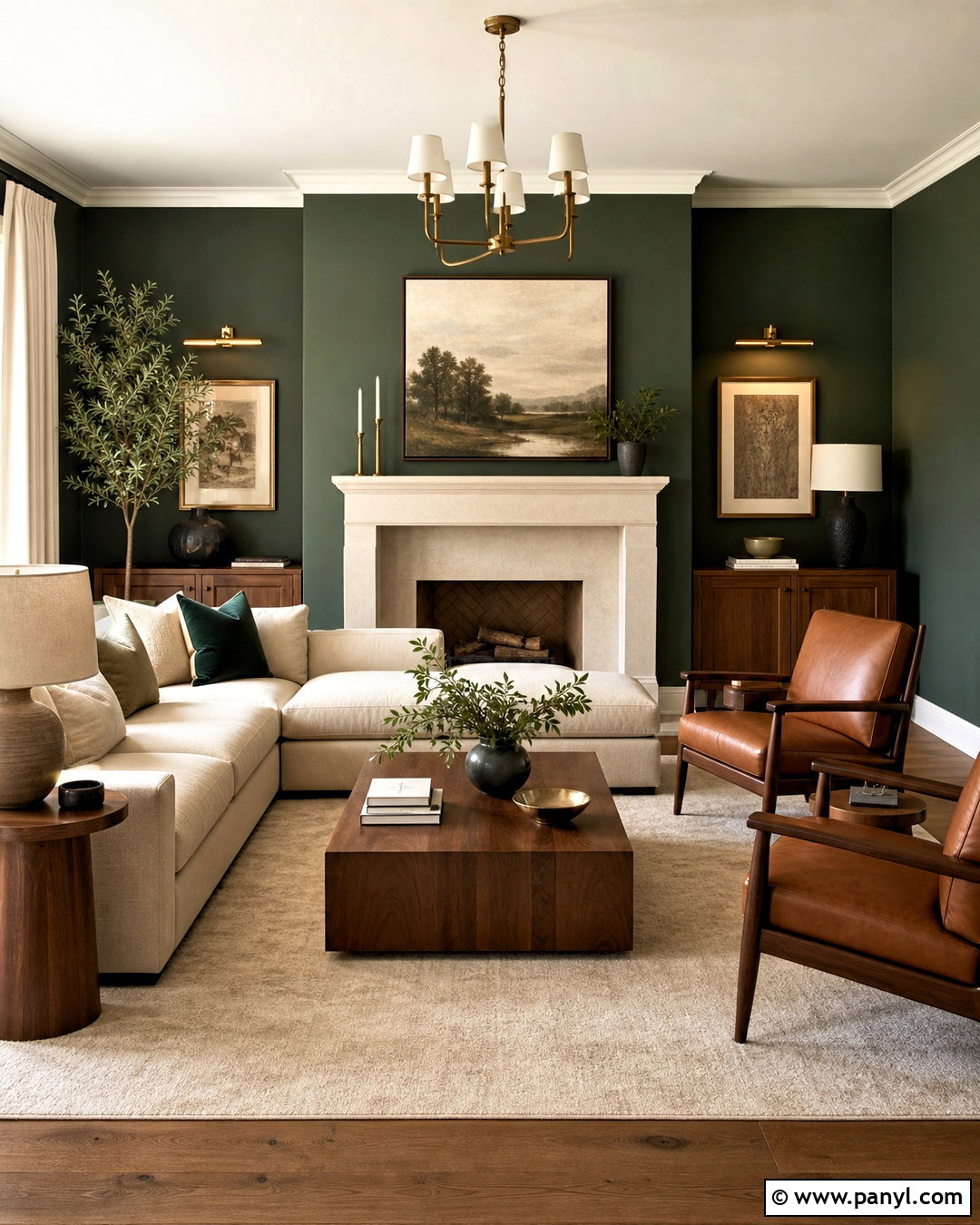 Dark Green Walls Living Room - 20 green walls living room ideas