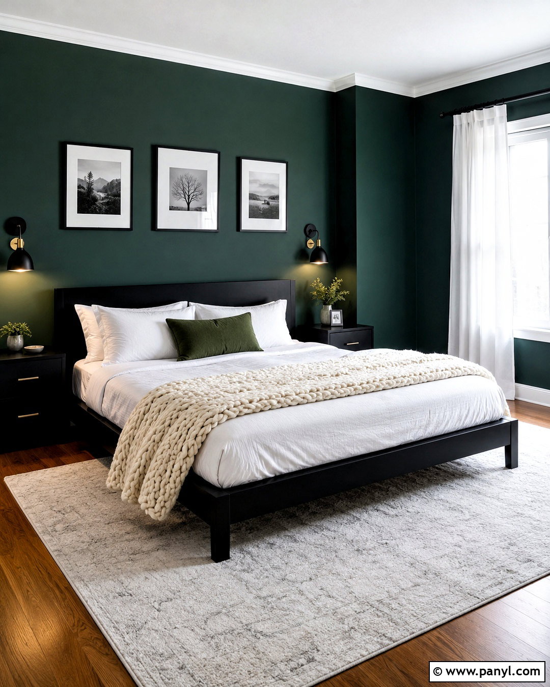 Dark Green Walls With Black Furniture - 20 dark green walls bedroom ideas