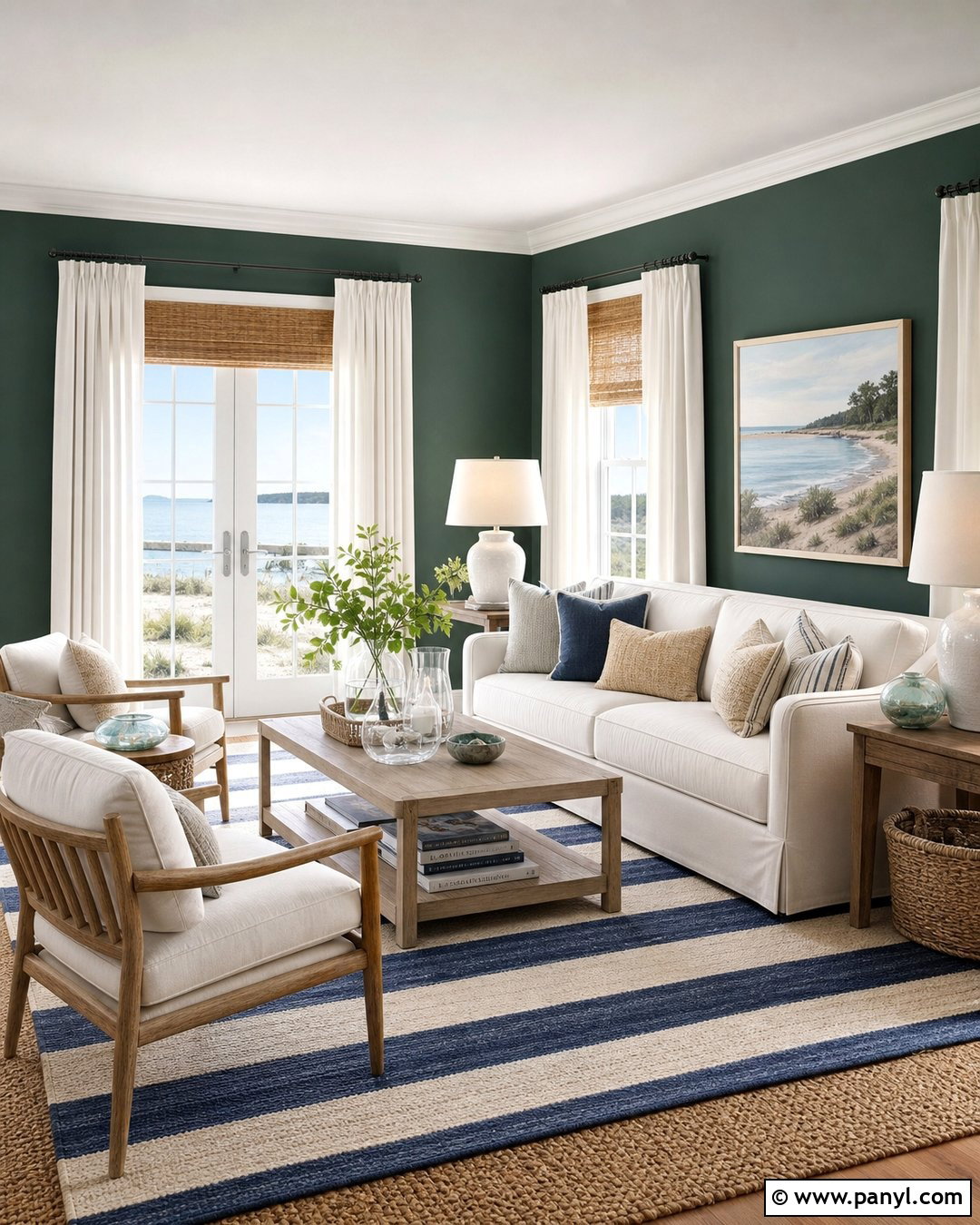 Dark Green Walls With Coastal Decor - 45 dark green walls
