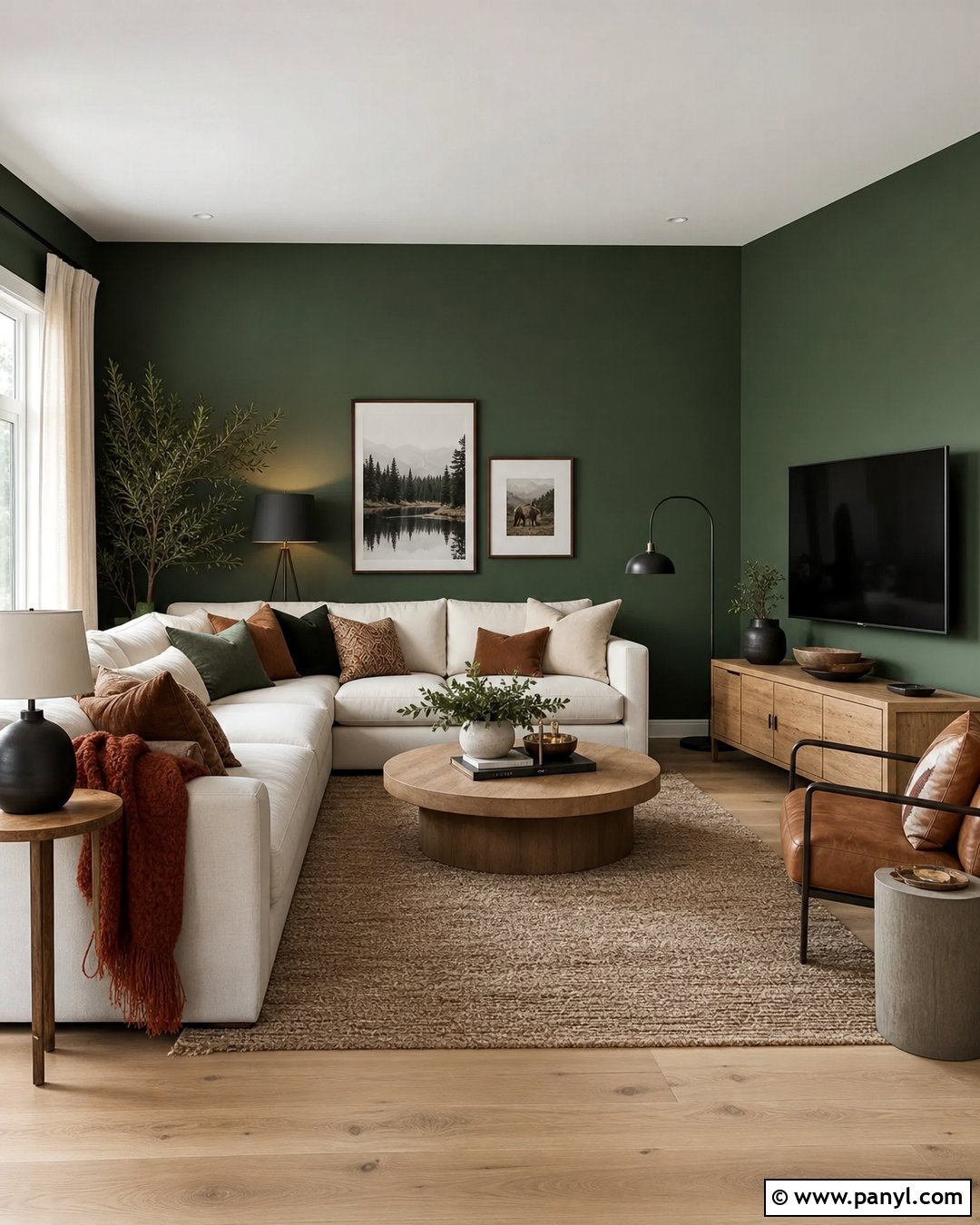 Dark Green Walls With Light Hardwood Floors - 35 Dark Green Painted Walls