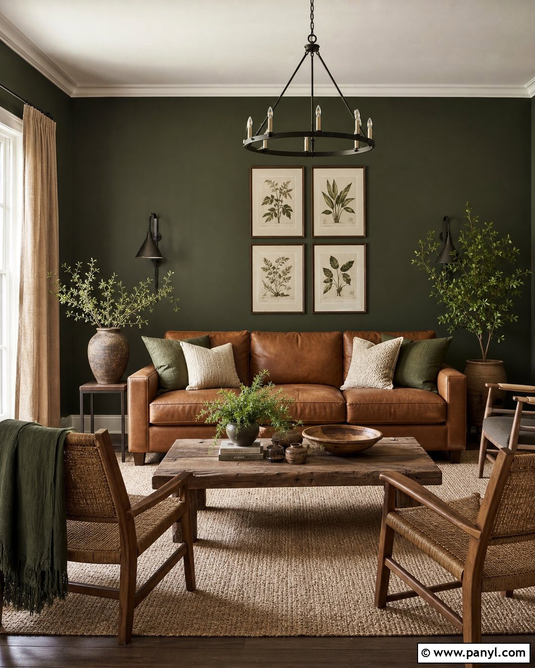Dark Green Walls With Natural Wood - 45 dark green walls