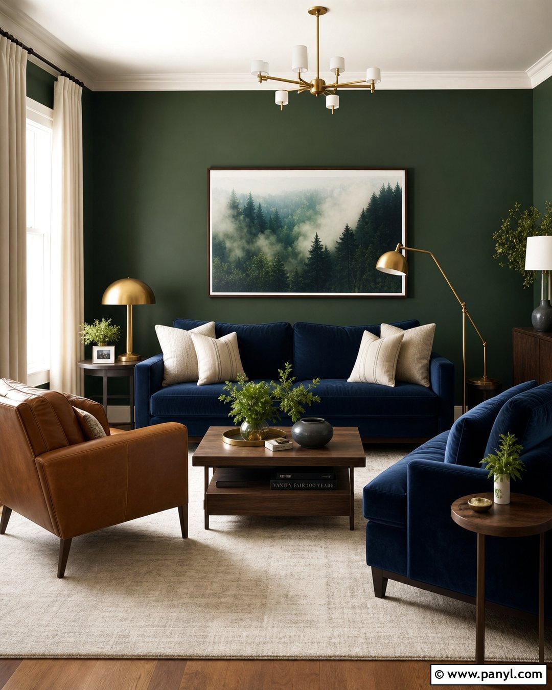 Dark Green Walls With Navy Blue - 20 Dark Green Color For Wall Ideas