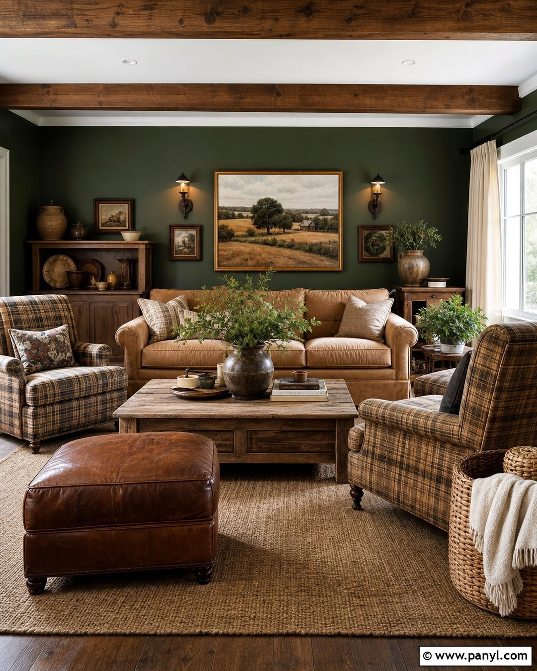 Dark Green Walls With Rustic Decor - 45 dark green walls