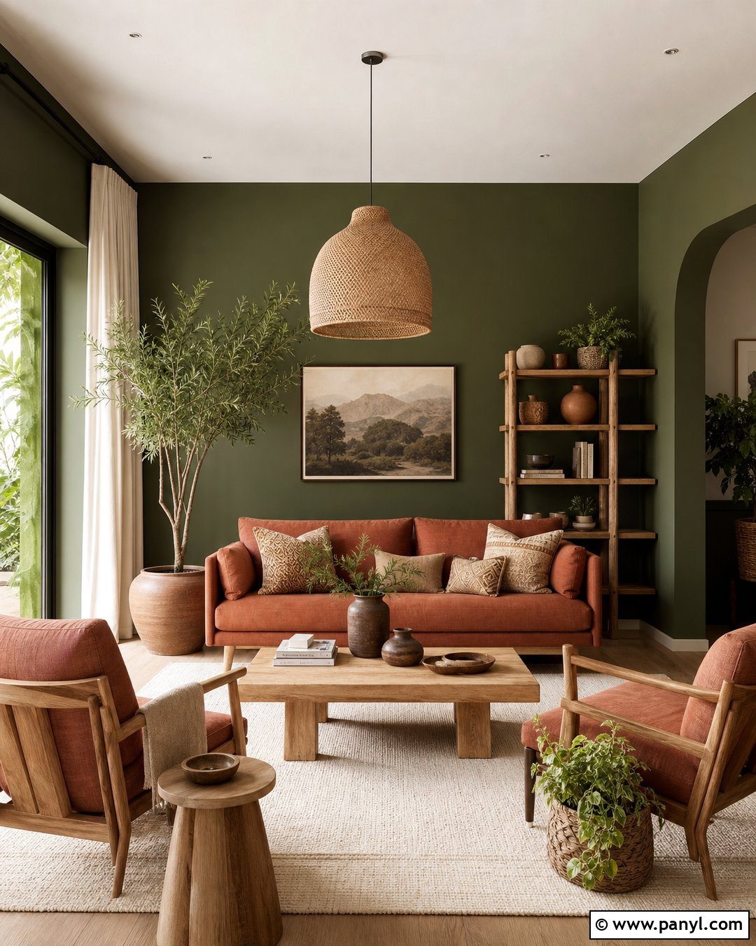 Dark Green Walls With Terracotta Accents - 35 Dark Green Painted Walls