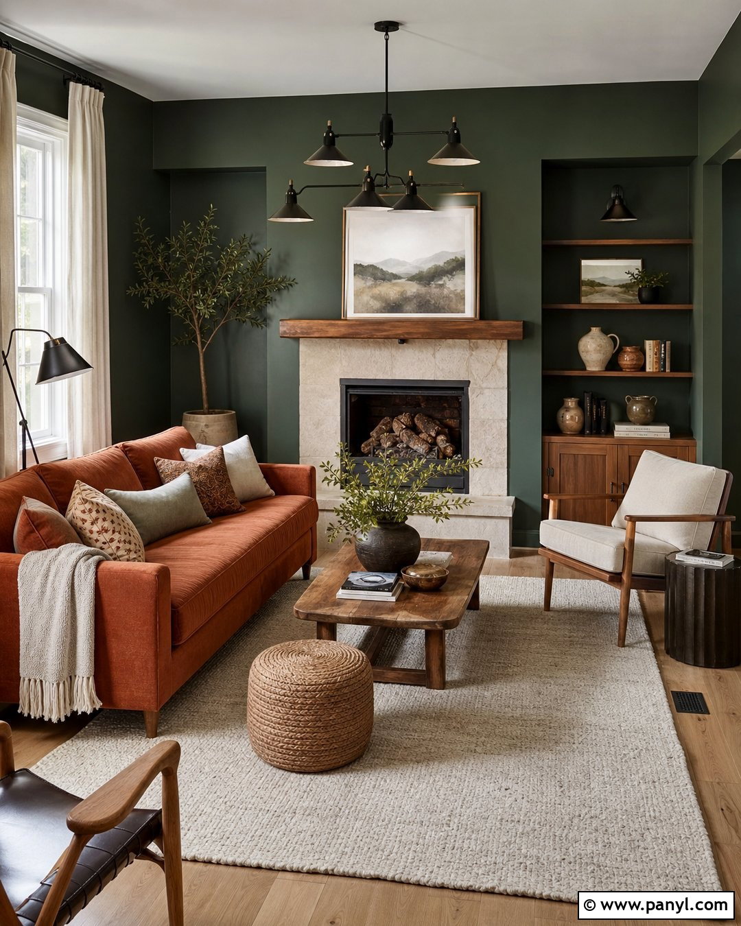 Dark Green Walls With Terracotta - 20 Dark Green Color For Wall Ideas