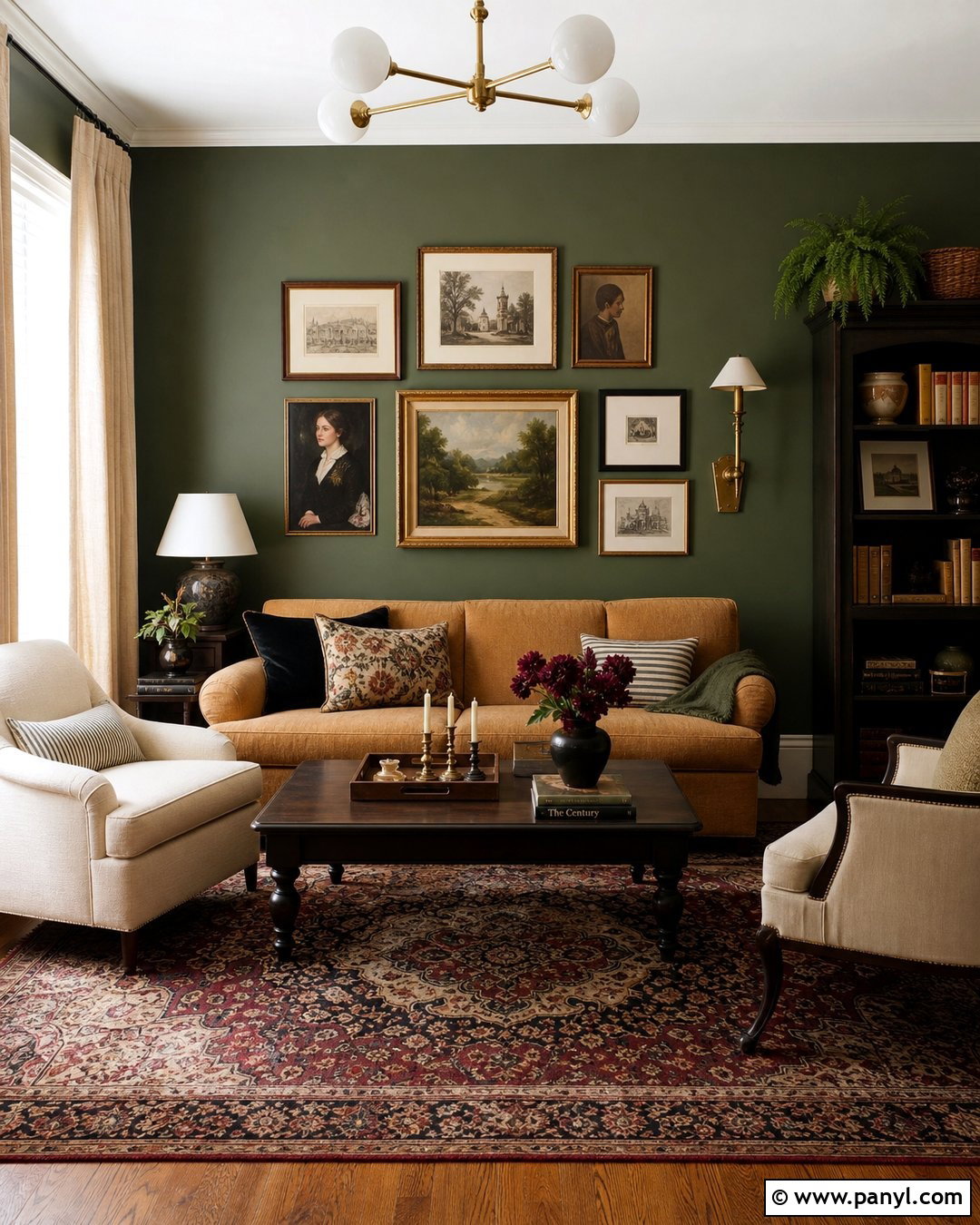 Dark Green Walls With a Gallery Wall - 45 dark green walls