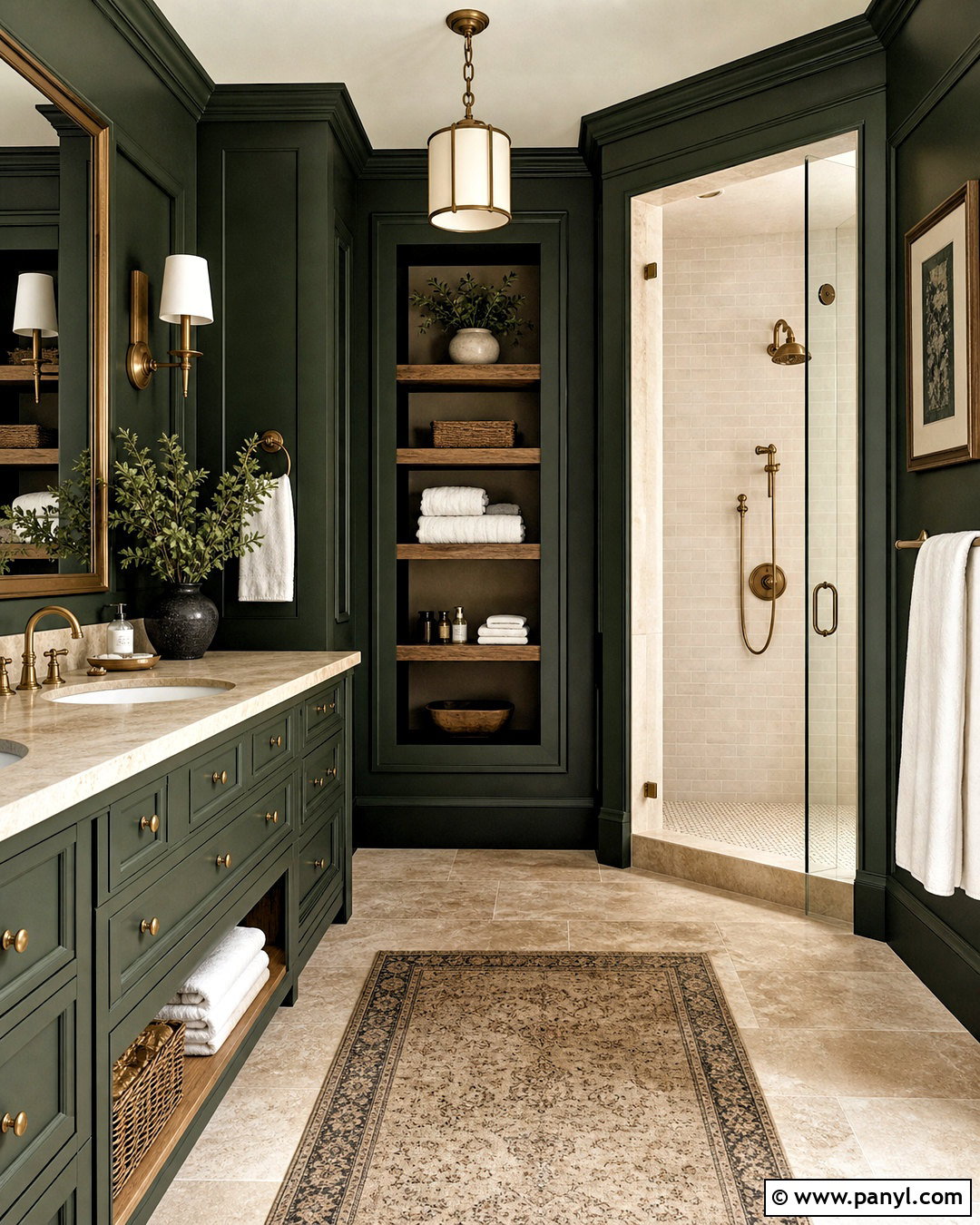 Dark Green and Beige Bathroom - 20 beige and green bathroom ideas