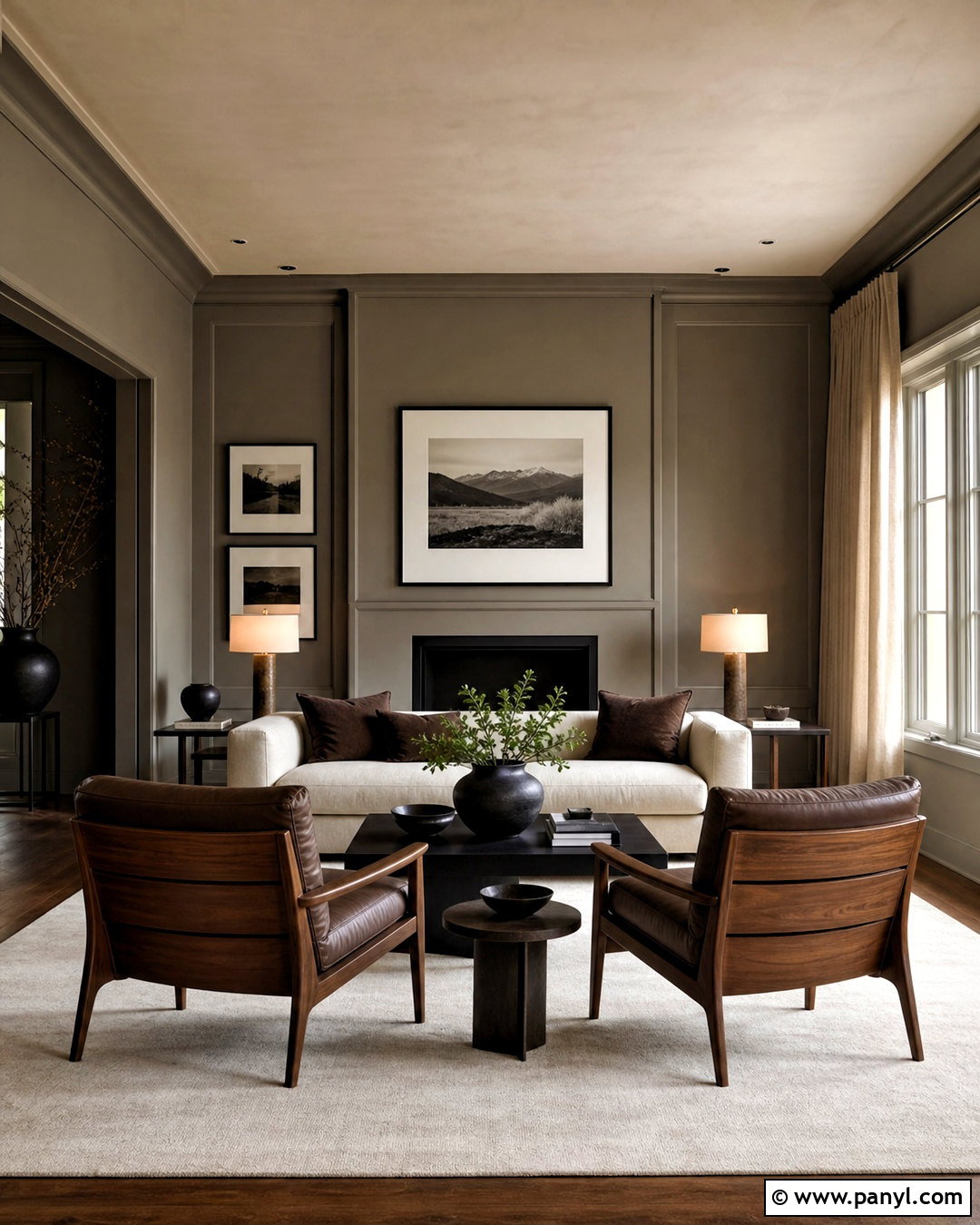 Dark Greige Living Room - 20 dark paint living room ideas