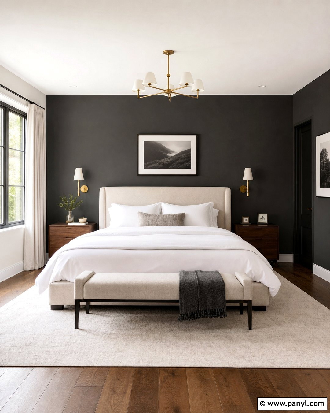 Dark Grey Accent Wall Behind Bed - 30 Dark Grey Accent Wall Ideas