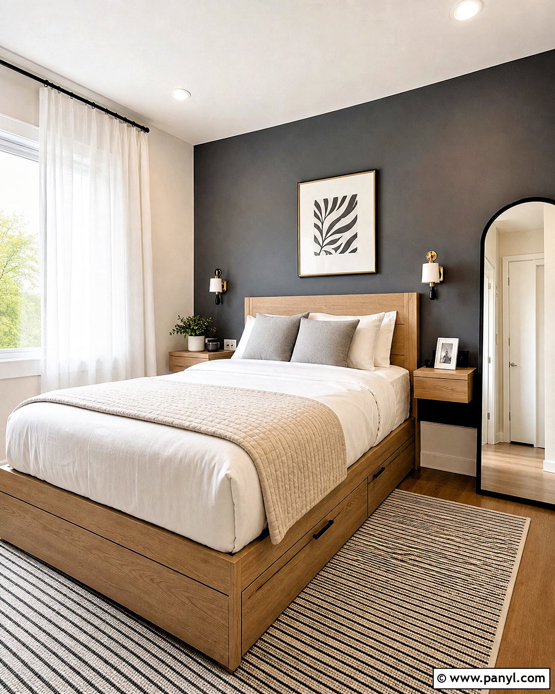 Dark Grey Accent Wall In A Small Bedroom - 20 dark grey accent wall bedroom ideas