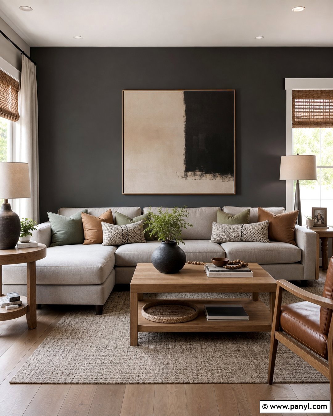 Dark Grey Accent Wall Living Room - 25 Dark Grey Wall Color Ideas