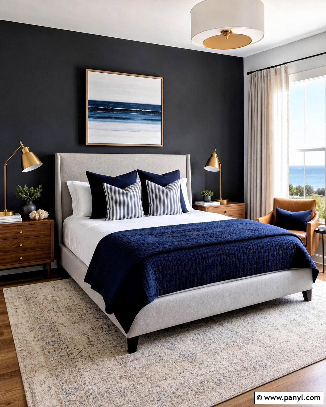 Dark Grey Accent Wall With Navy Blue - 20 dark grey accent wall bedroom ideas