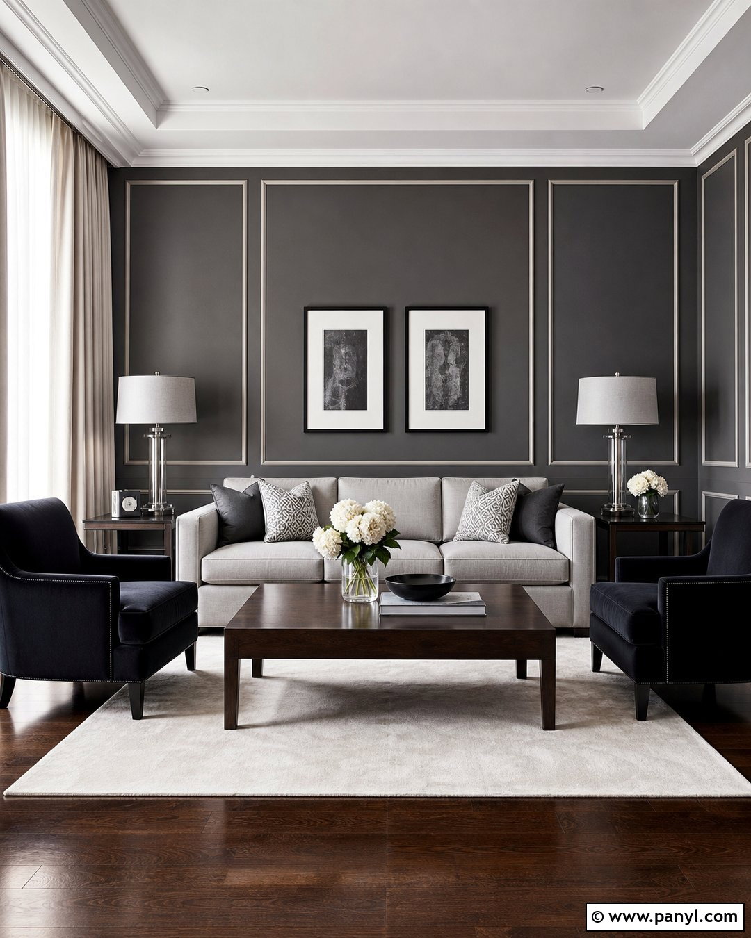 Dark Grey And Silver Panel Wallpaper Living Room - 20 Dark Grey And Silver Wallpaper Ideas