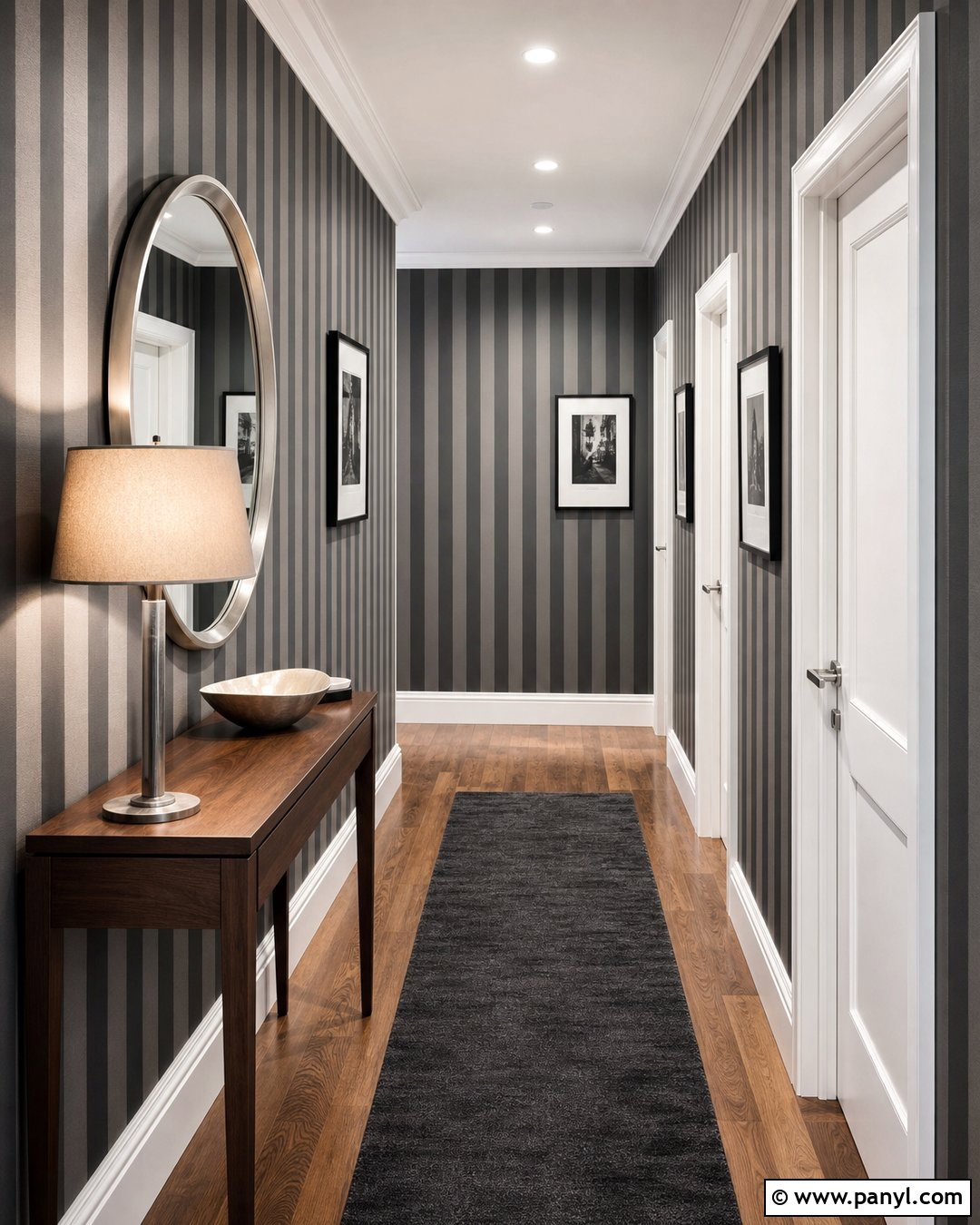Dark Grey And Silver Stripe Wallpaper Hallway - 20 Dark Grey And Silver Wallpaper Ideas
