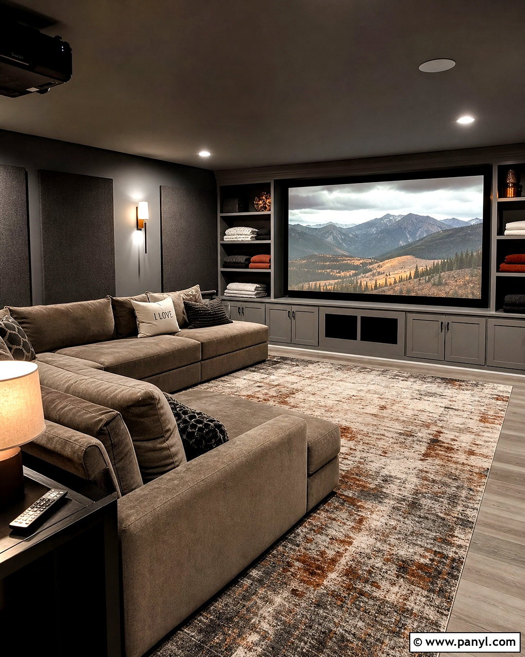 Dark Grey Basement Media Room - 20 dark grey interior ideas