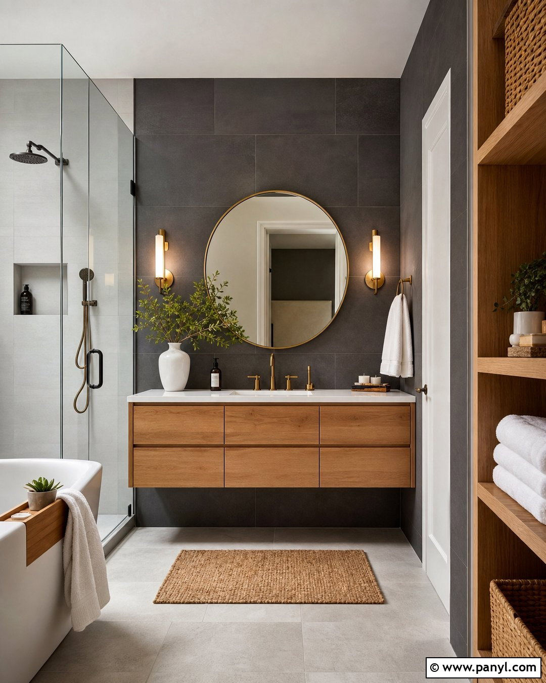 Dark Grey Bathroom Accent Wall - 30 Dark Grey Accent Wall Ideas