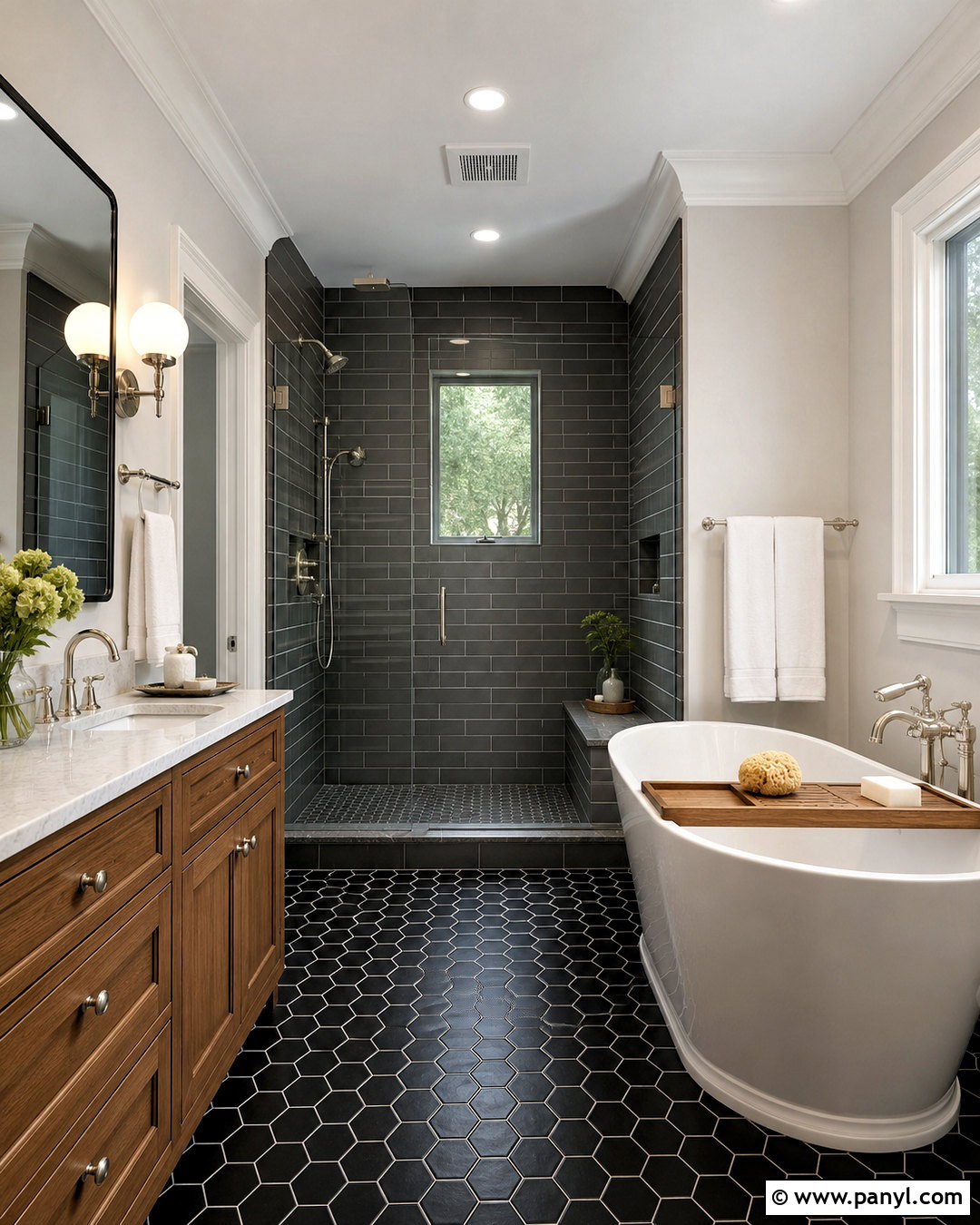 Dark Grey Bathroom With Subway Tile - 20 dark grey bathroom ideas