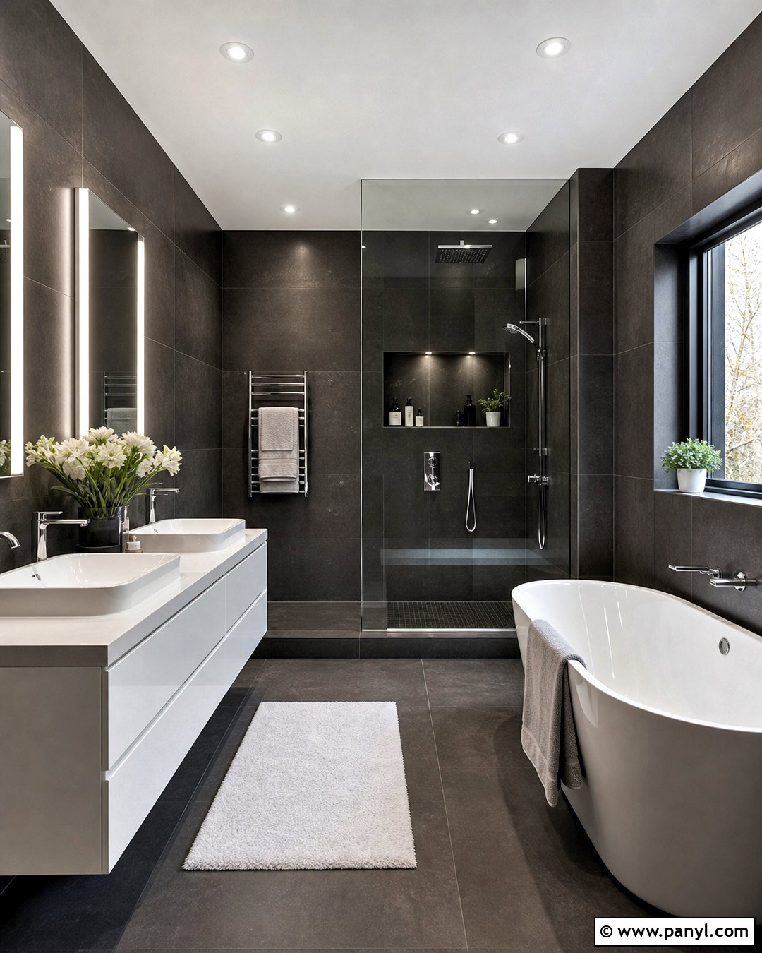 Dark Grey Bathroom With White Fixtures - 20 grey bathroom ideas modern ideas