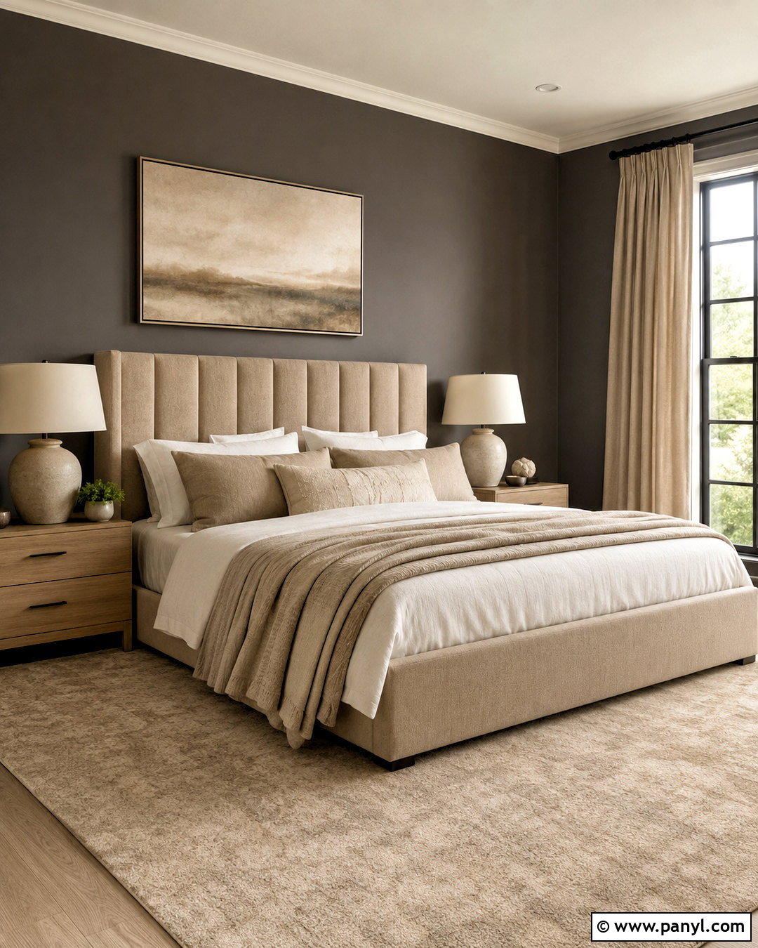 Dark Grey Bedroom With Beige Accents - 20 dark grey bedroom ideas