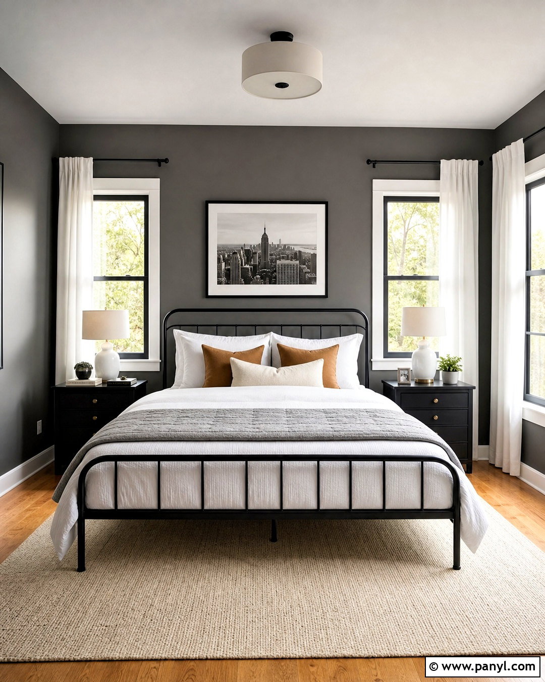 Dark Grey Bedroom With Black Furniture - 20 dark grey walls bedroom ideas