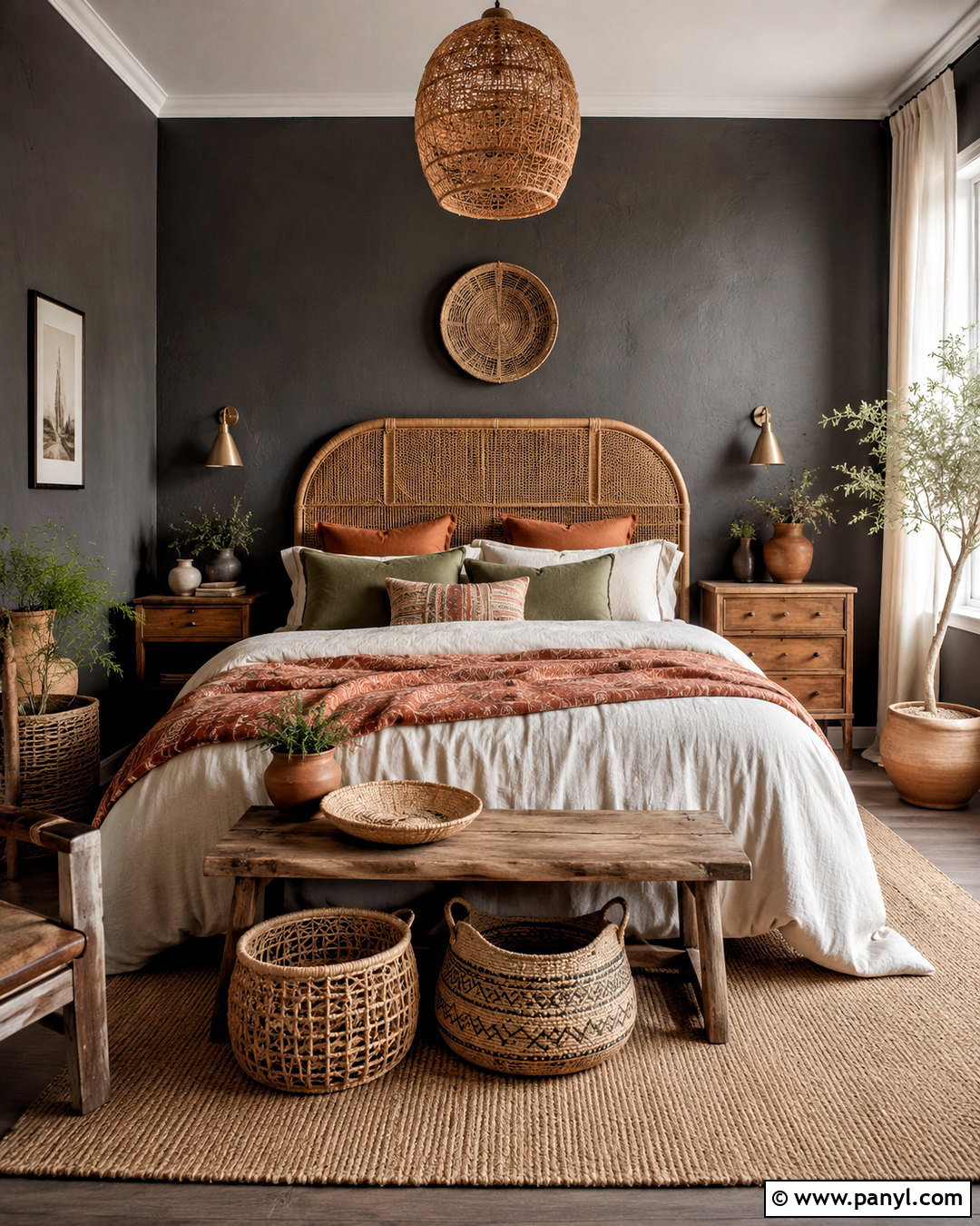 Dark Grey Bedroom With Boho Decor - 20 dark grey bedroom ideas