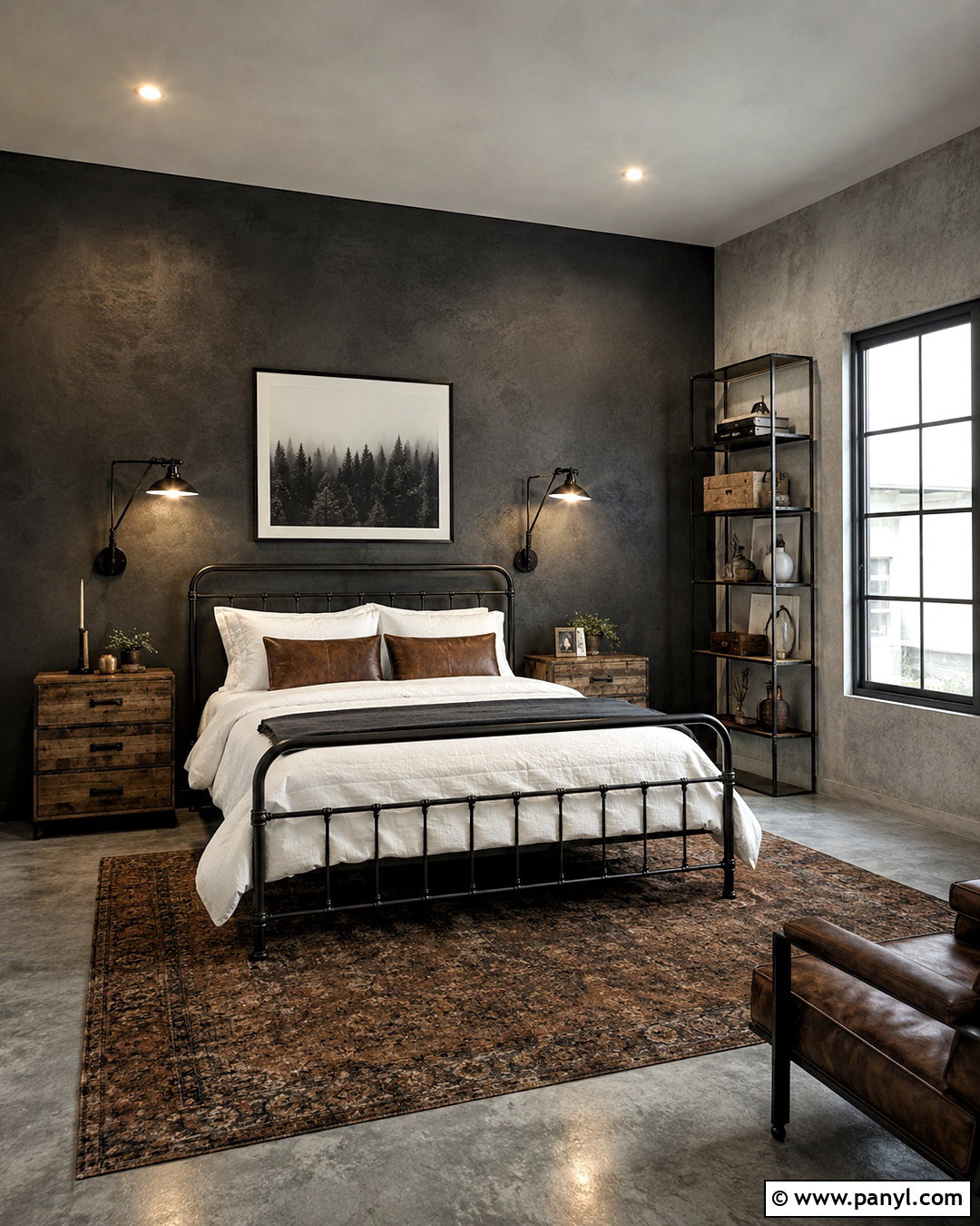 Dark Grey Bedroom With Industrial Decor - 20 dark grey bedroom ideas