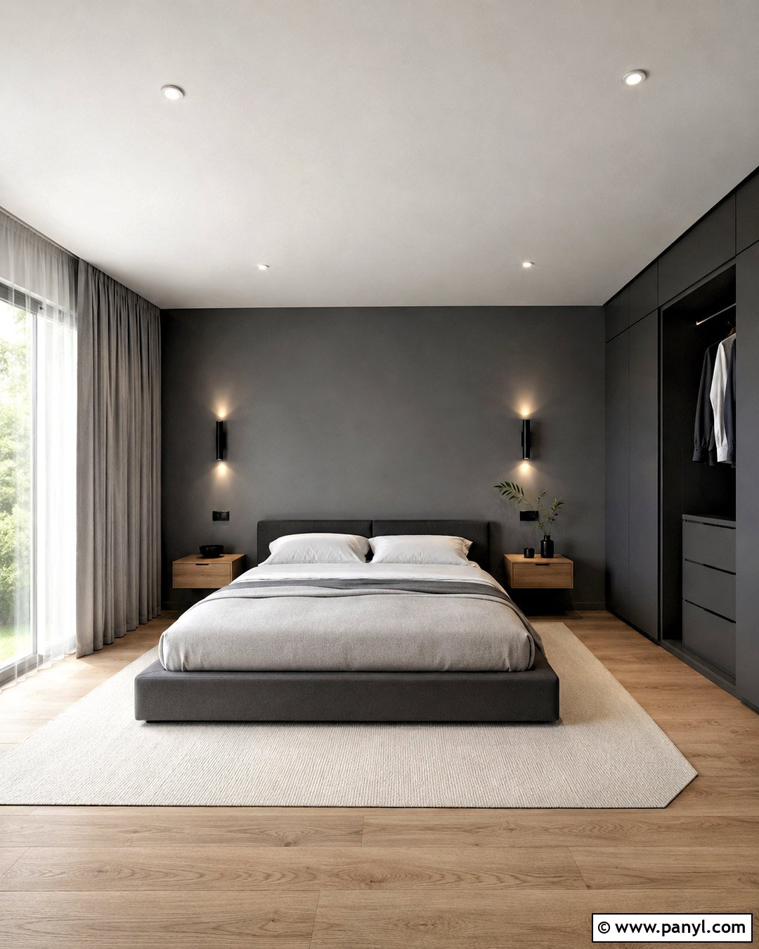 Dark Grey Bedroom With Minimalist Decor - 20 dark grey bedroom ideas