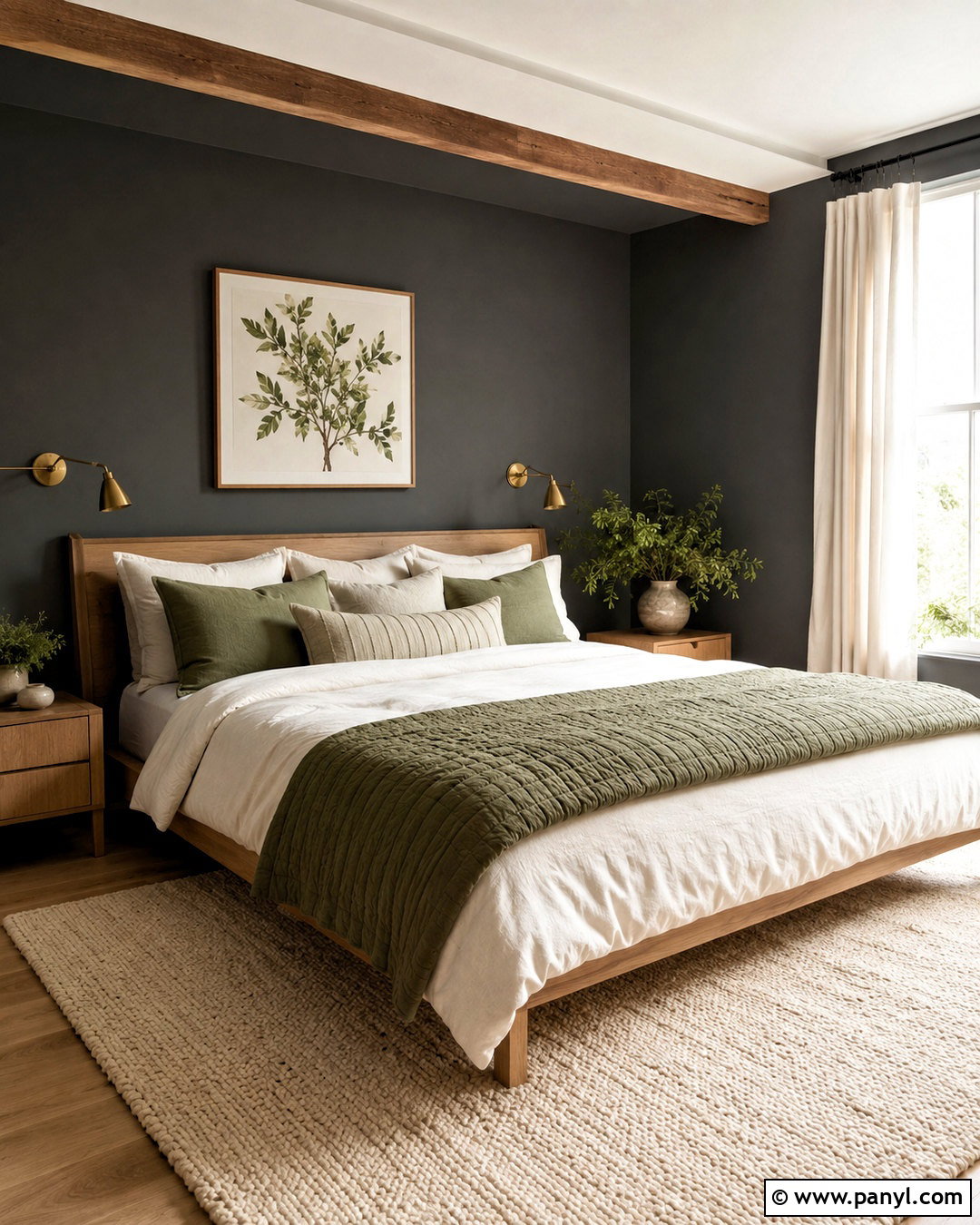 Dark Grey Bedroom With Sage Green - 20 dark grey bedroom ideas
