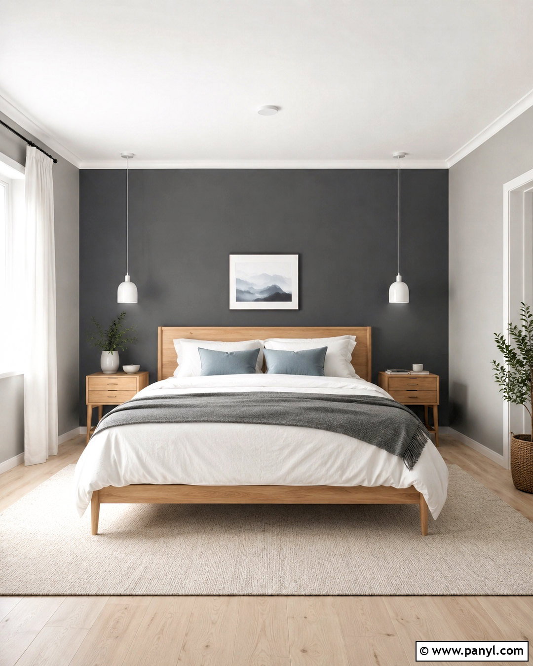 Dark Grey Bedroom With Scandinavian Decor - 20 dark grey bedroom ideas
