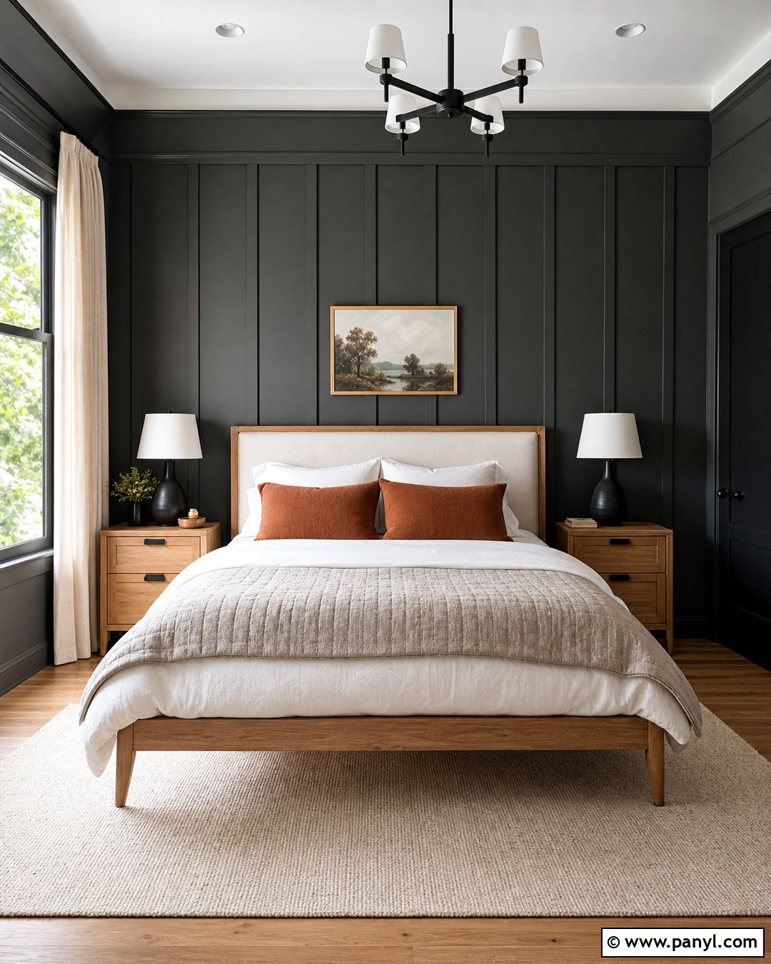 Dark Grey Board And Batten Bedroom - 25 Dark Grey Wall Color Ideas