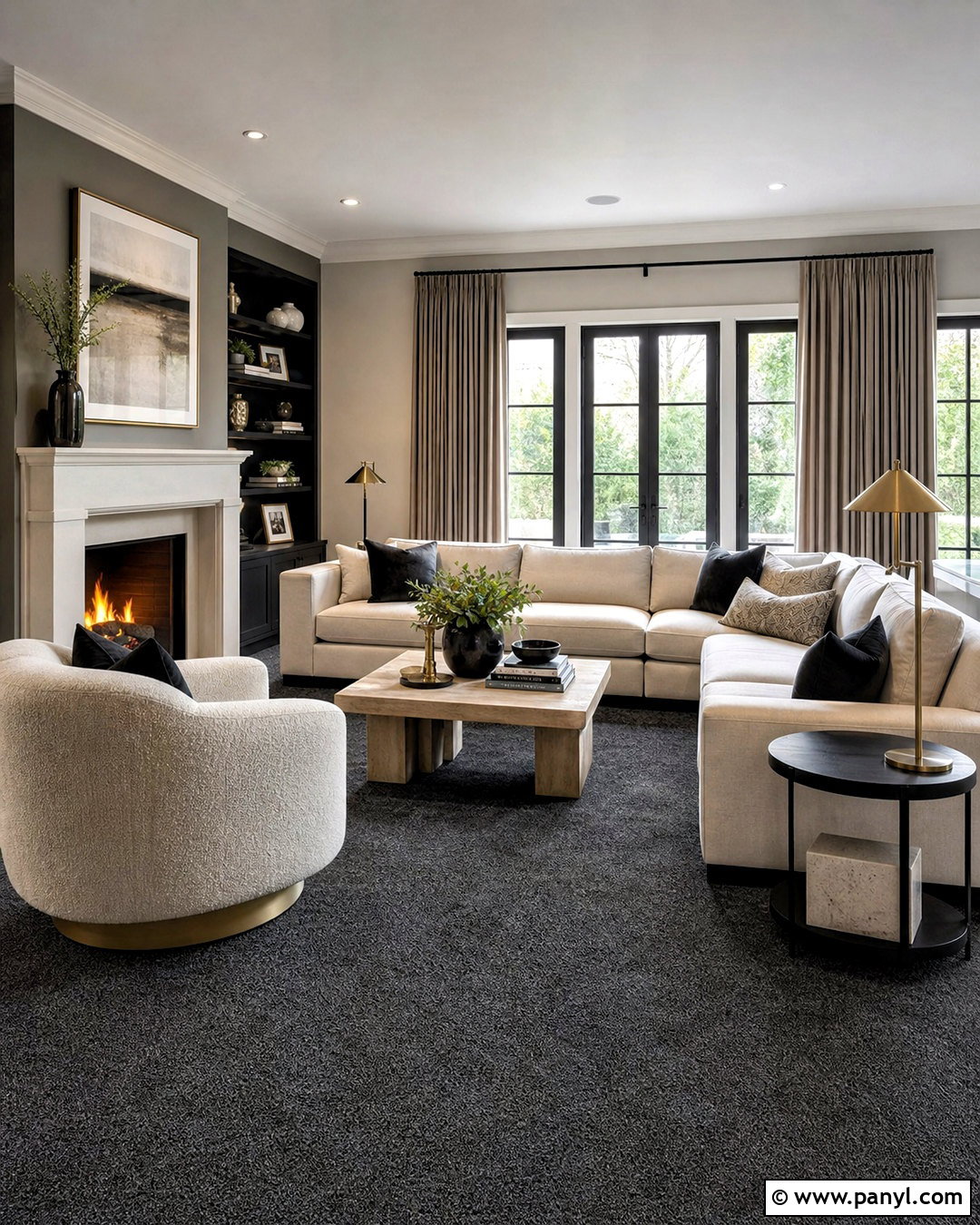 Dark Grey Carpet With Cream Furniture - 20 grey carpet living room ideas