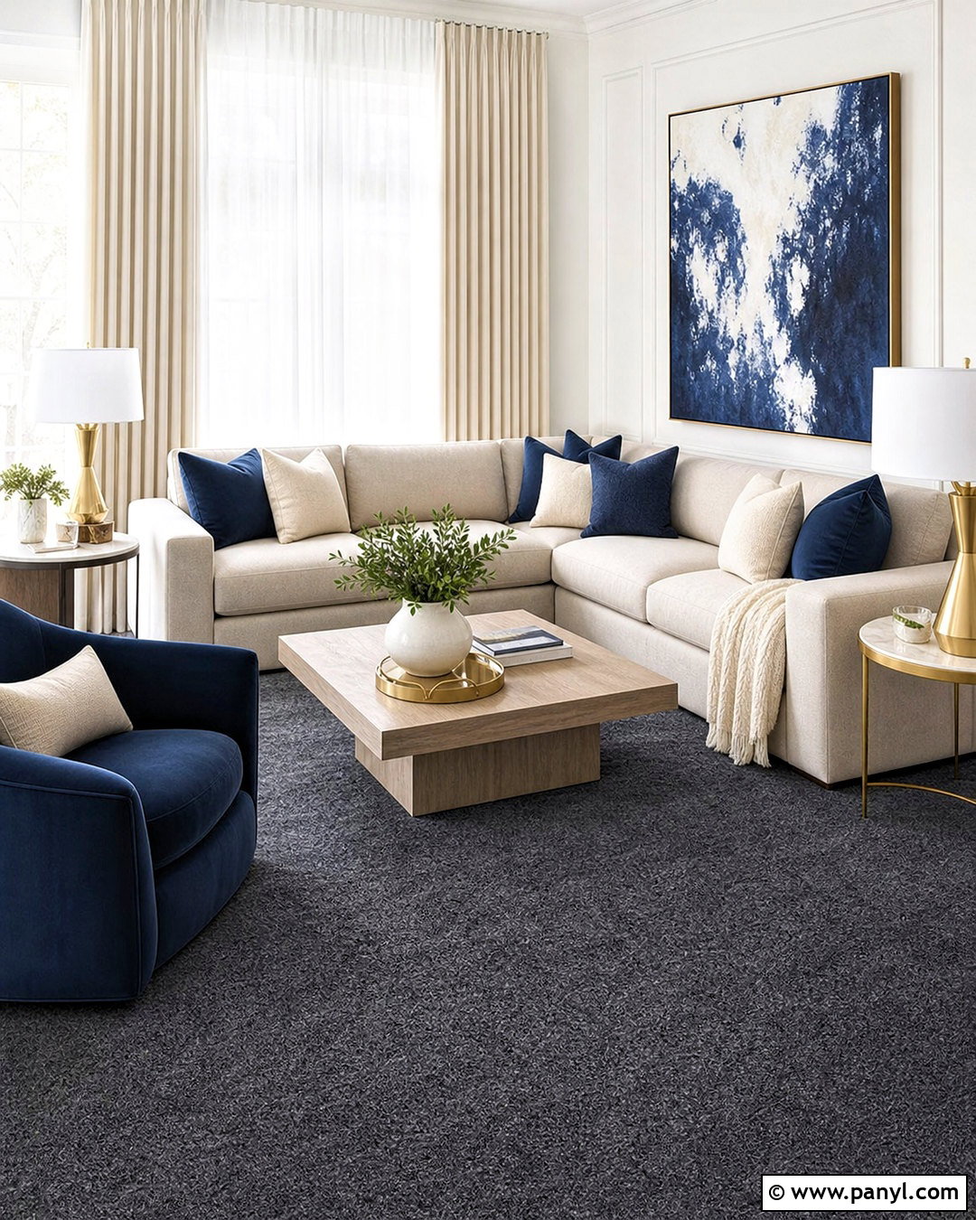Dark Grey Carpet With Navy Accents - 20 dark grey carpet living room ideas