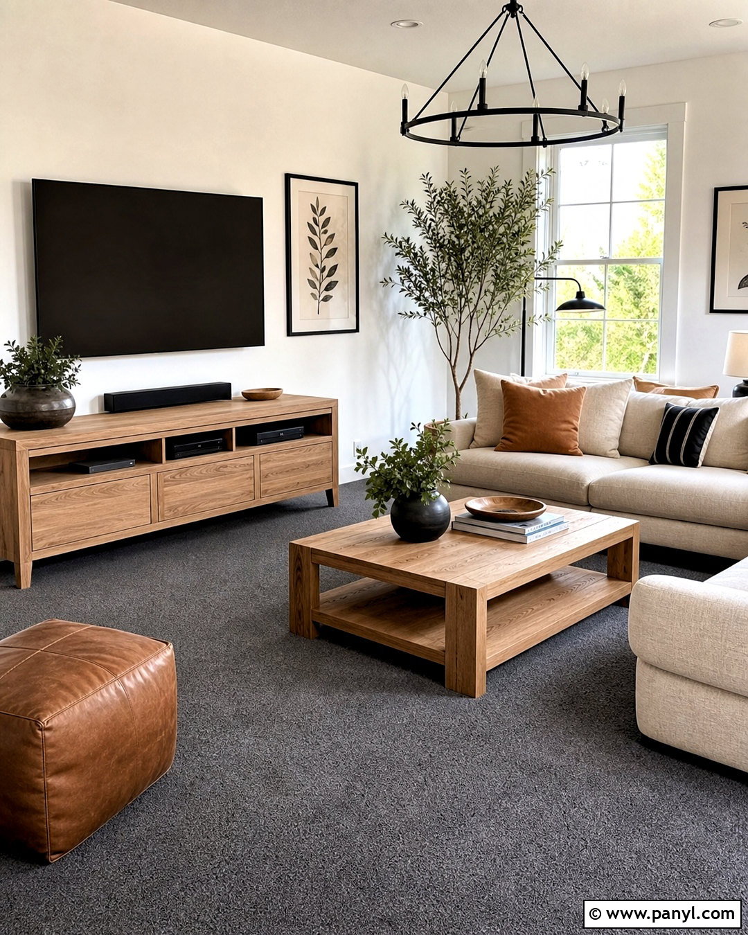 Dark Grey Carpet With Oak Furniture - 20 dark grey carpet living room ideas