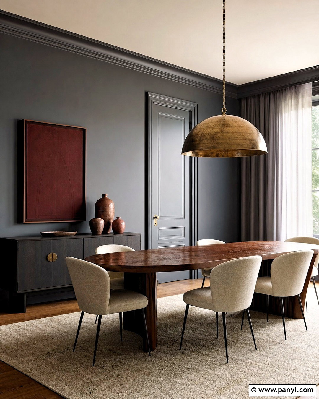 Dark Grey Dining Room - 20 grey interior paint ideas