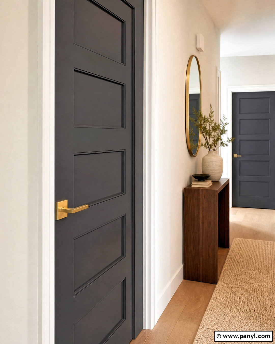 Dark Grey Doors With Brass Hardware - 20 dark grey doors interior ideas