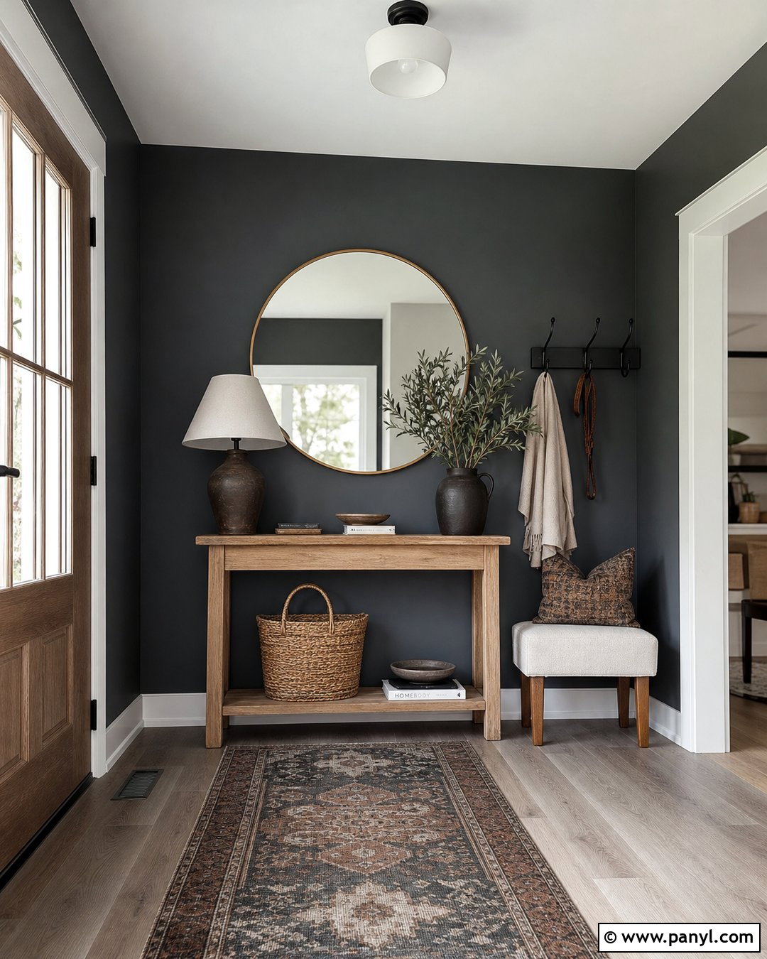Dark Grey Entryway Accent Wall - 30 Dark Grey Accent Wall Ideas
