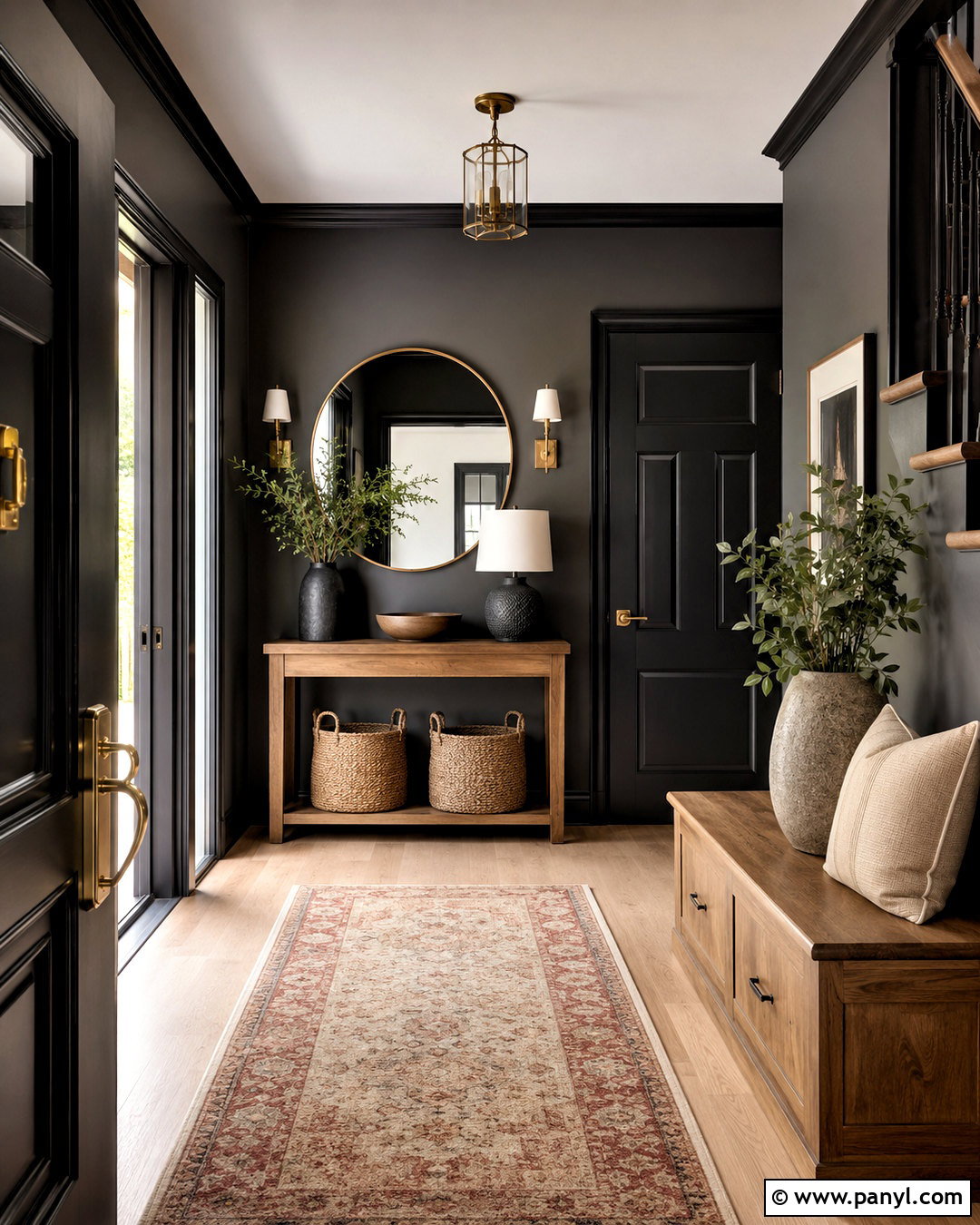 Dark Grey Entryway With Black Trim - 20 dark grey room ideas